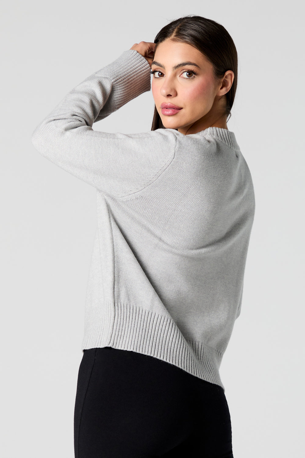 Ribbed Trim Crewneck Sweater Ribbed Trim Crewneck Sweater 6