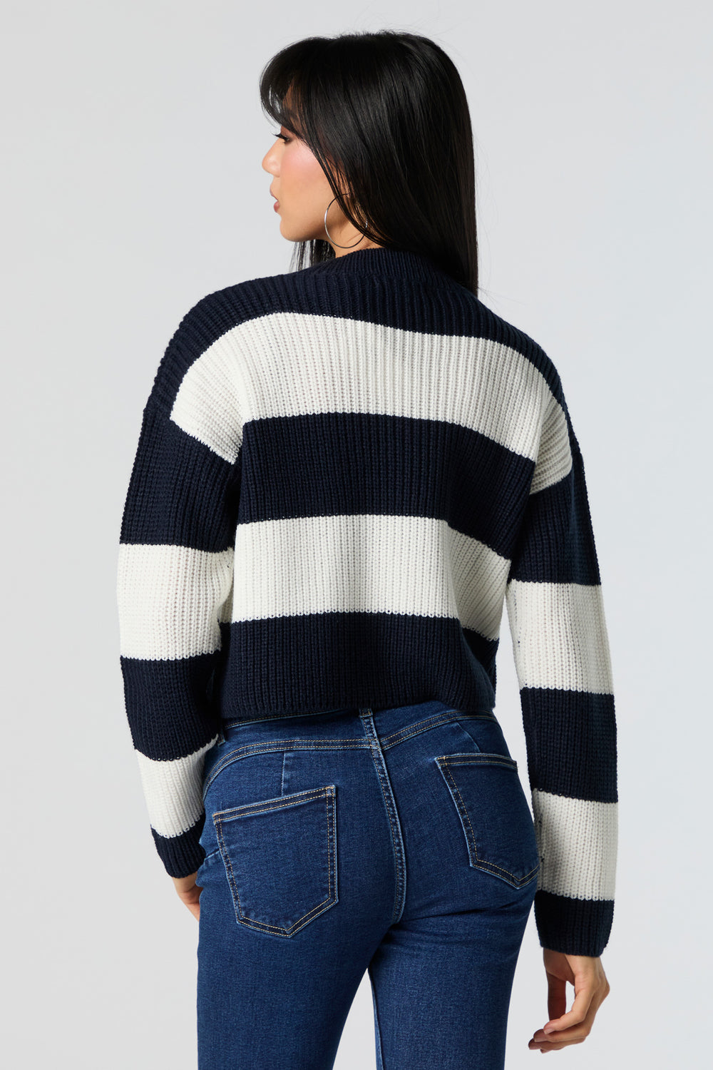 Striped Crew Neck Knit Sweater Striped Crew Neck Knit Sweater 2