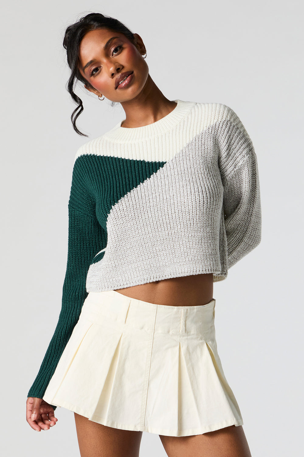 Colourblock Ribbed Knit Crewneck Sweater Colourblock Ribbed Knit Crewneck Sweater 10