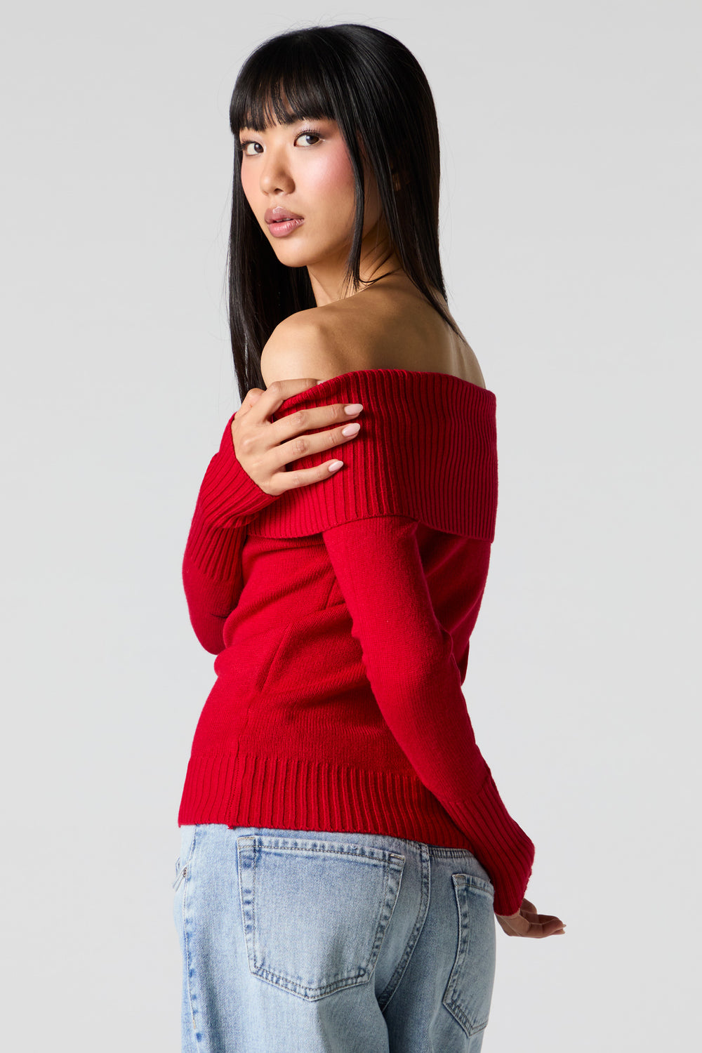 Ribbed Knit Off Shoulder Sweater Ribbed Knit Off Shoulder Sweater 12