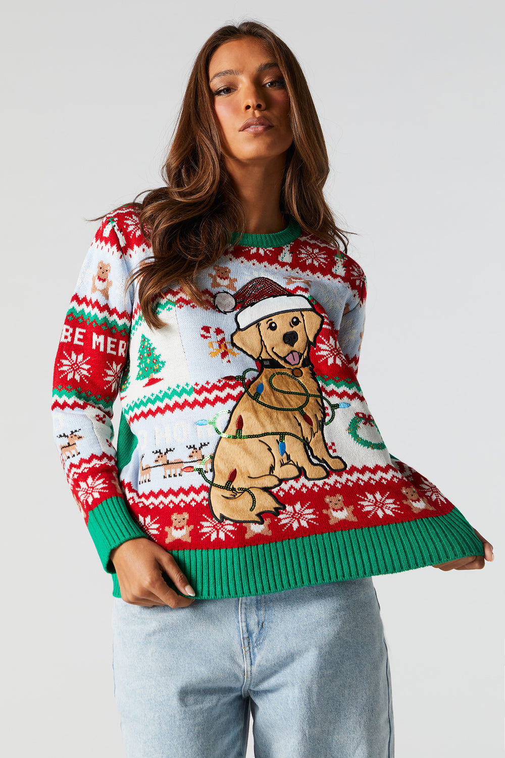 Sequin Puppy Christmas Sweater Sequin Puppy Christmas Sweater 1