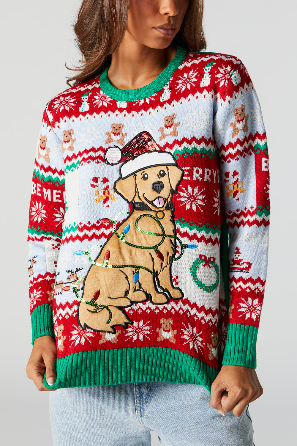 Sequin Puppy Christmas Sweater Sequin Puppy Christmas Sweater 2