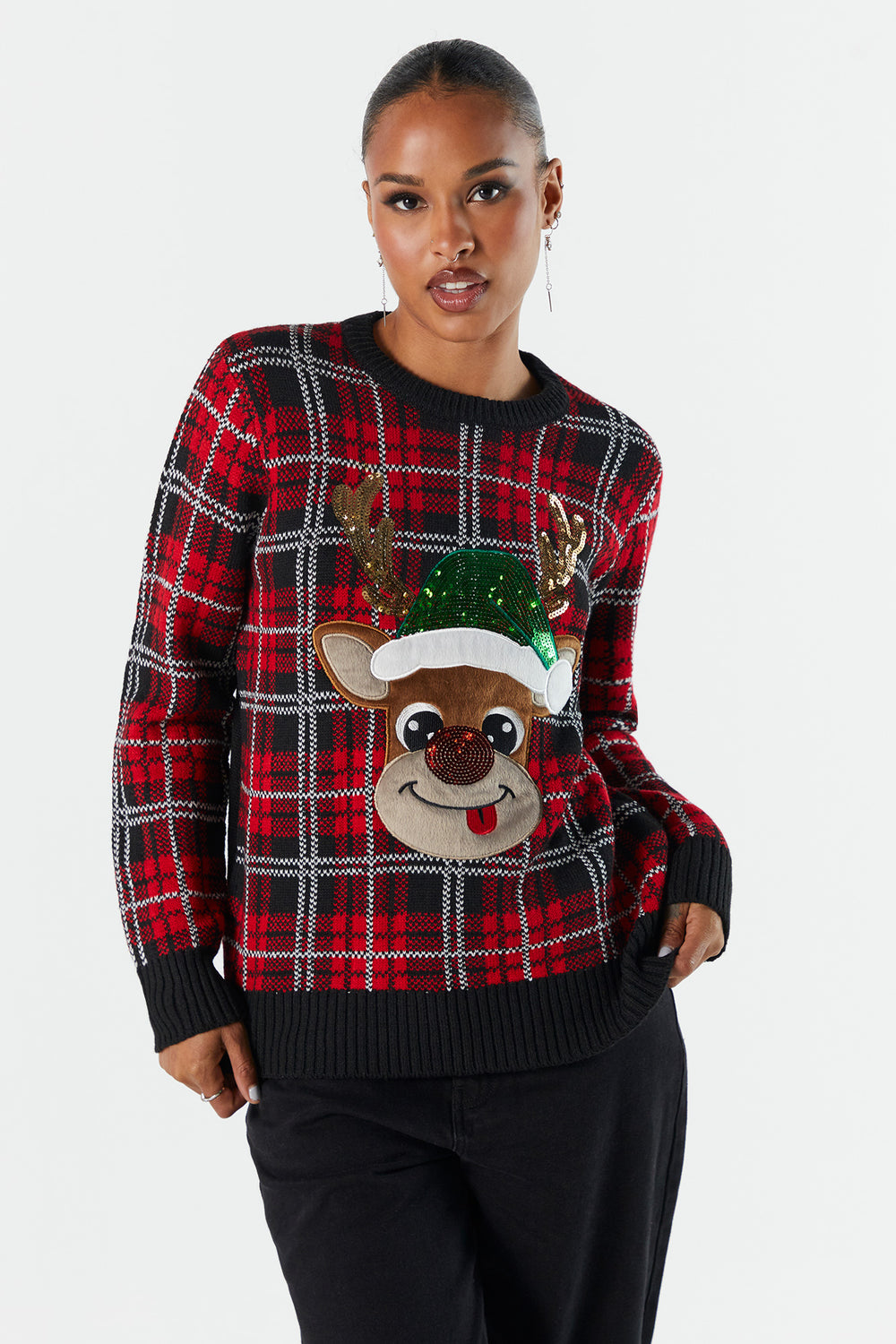Sequin Rudolph Christmas Sweater Sequin Rudolph Christmas Sweater 2