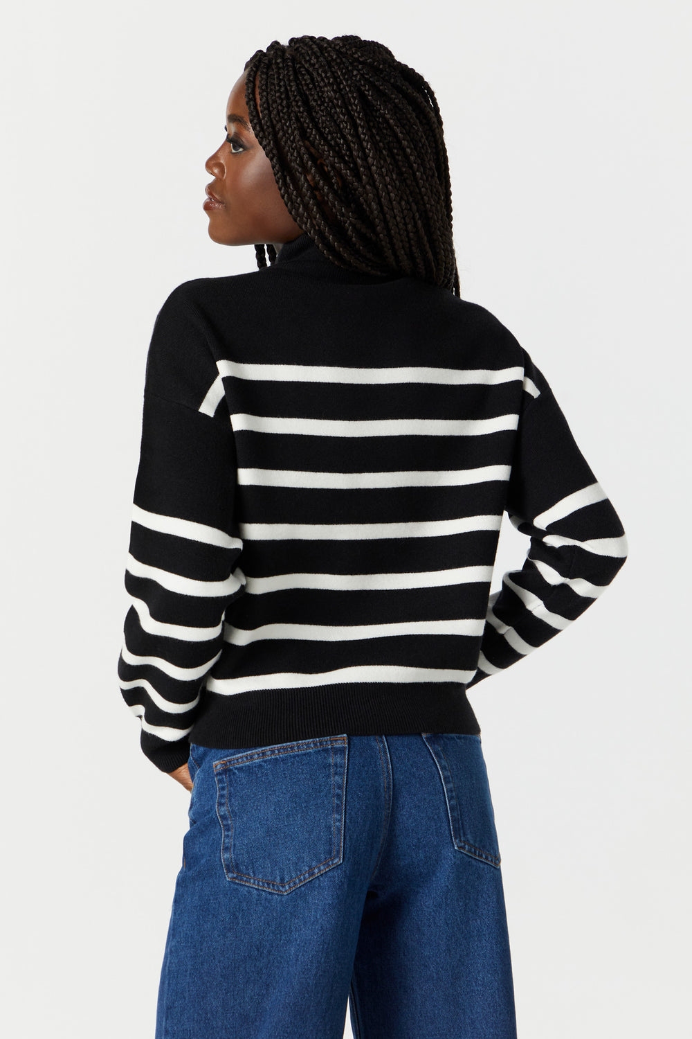 Mock Neck Striped Sweater Mock Neck Striped Sweater 5