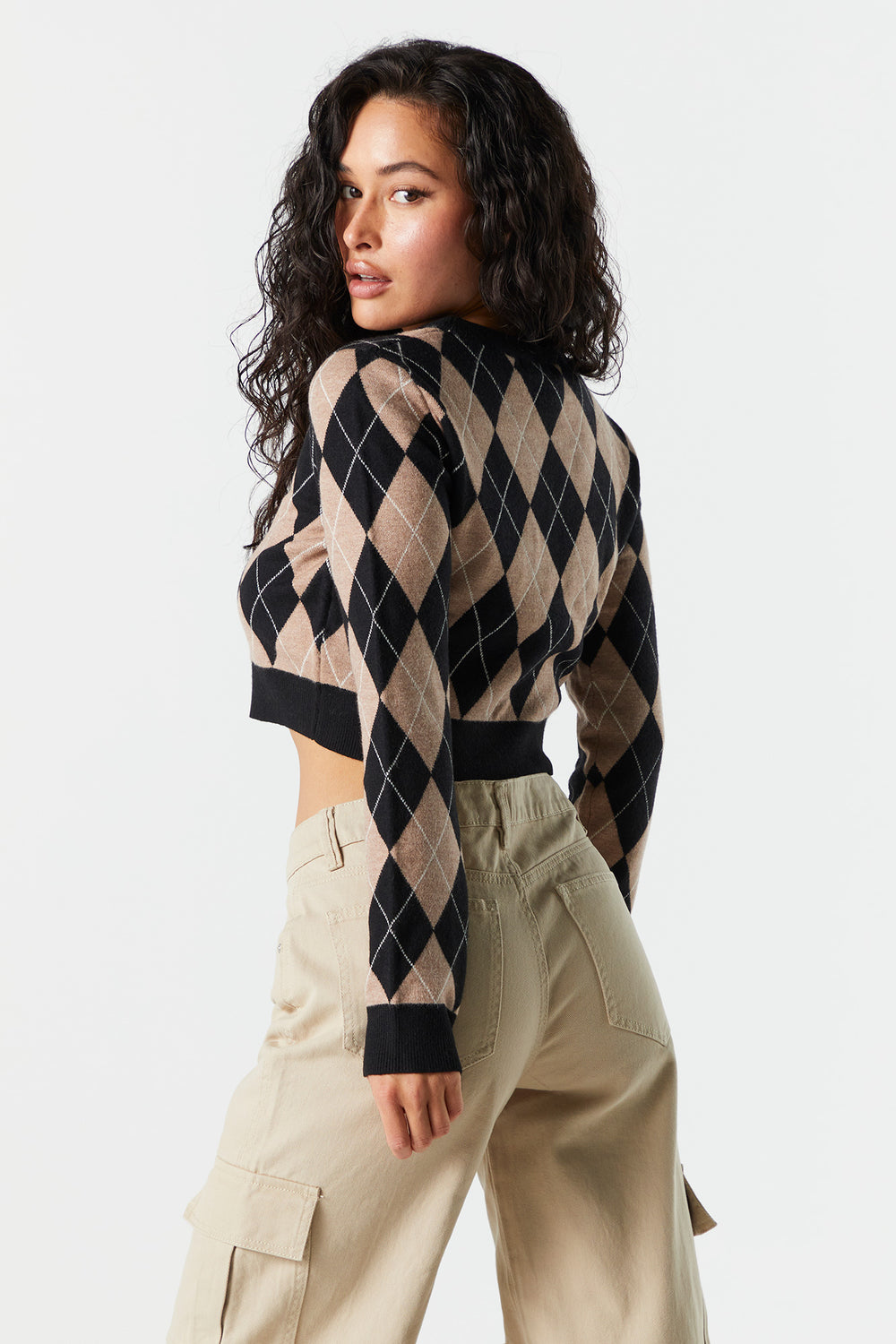 Cropped Argyle Sweater Cropped Argyle Sweater 2