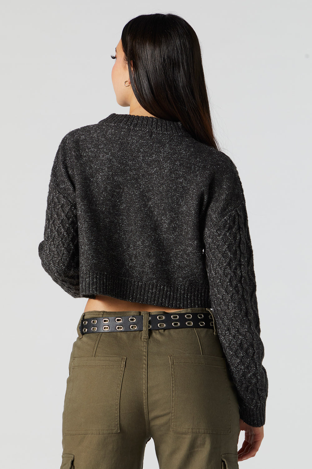 Cable Knit Cropped Sweater Cable Knit Cropped Sweater 6