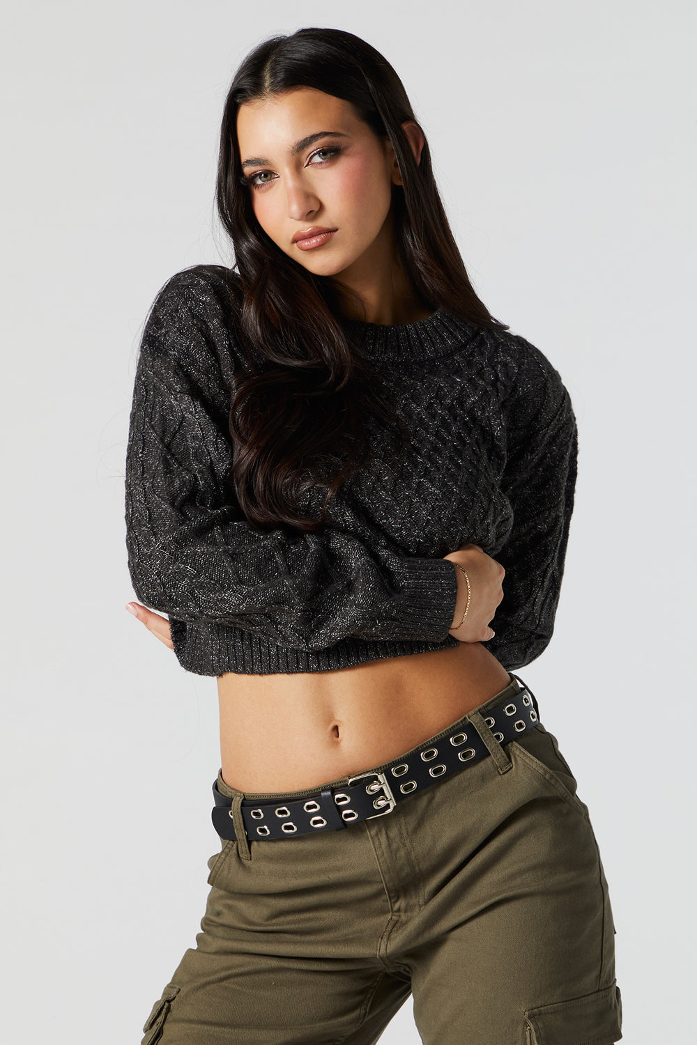 Cable Knit Cropped Sweater Cable Knit Cropped Sweater 5