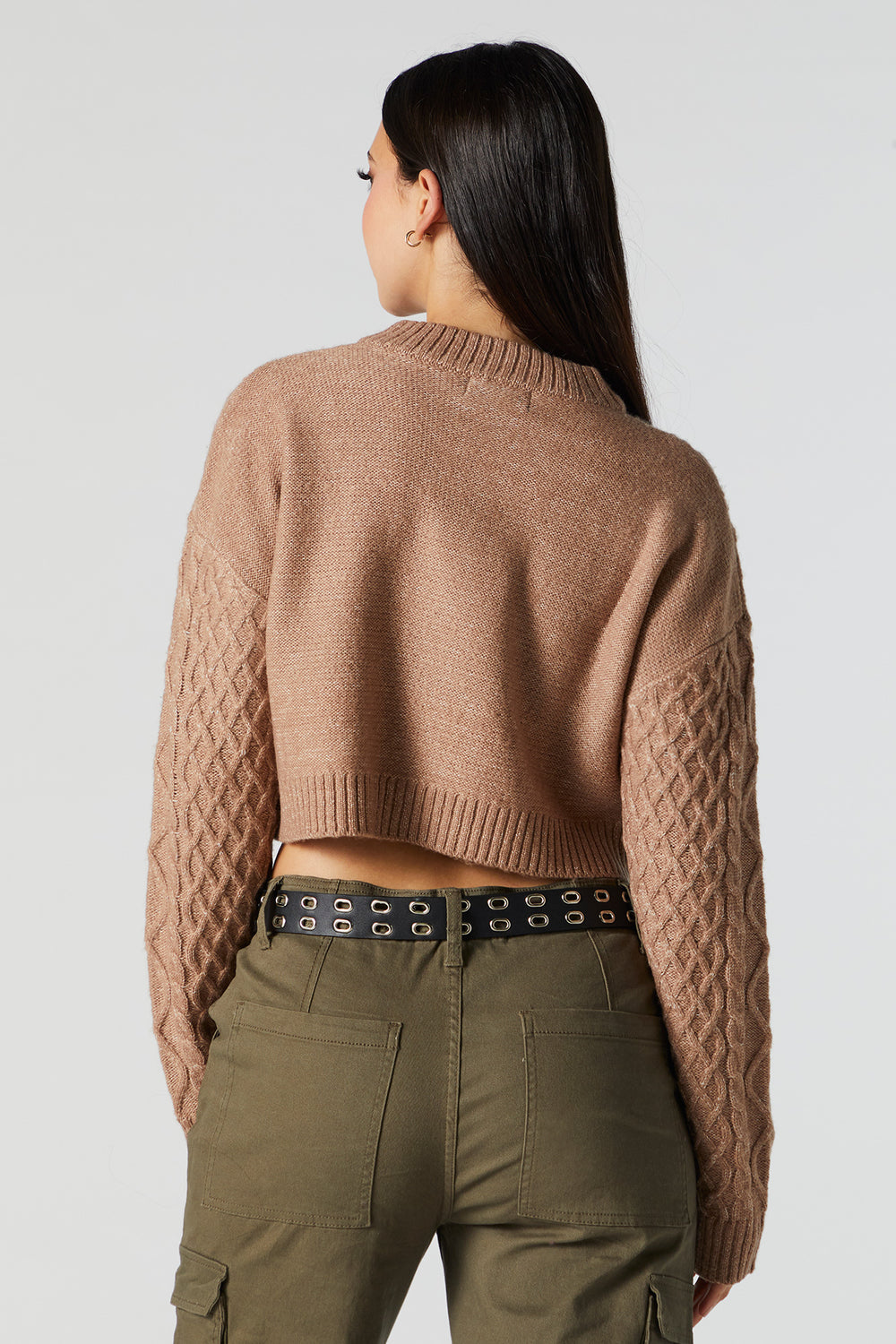 Cable Knit Cropped Sweater Cable Knit Cropped Sweater 9