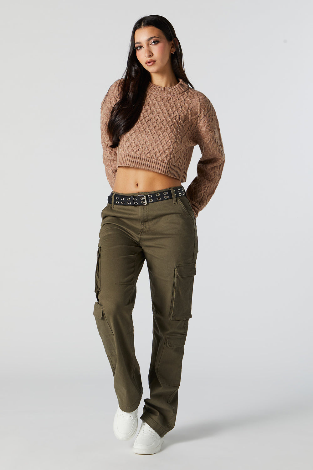 Cable Knit Cropped Sweater Cable Knit Cropped Sweater 10