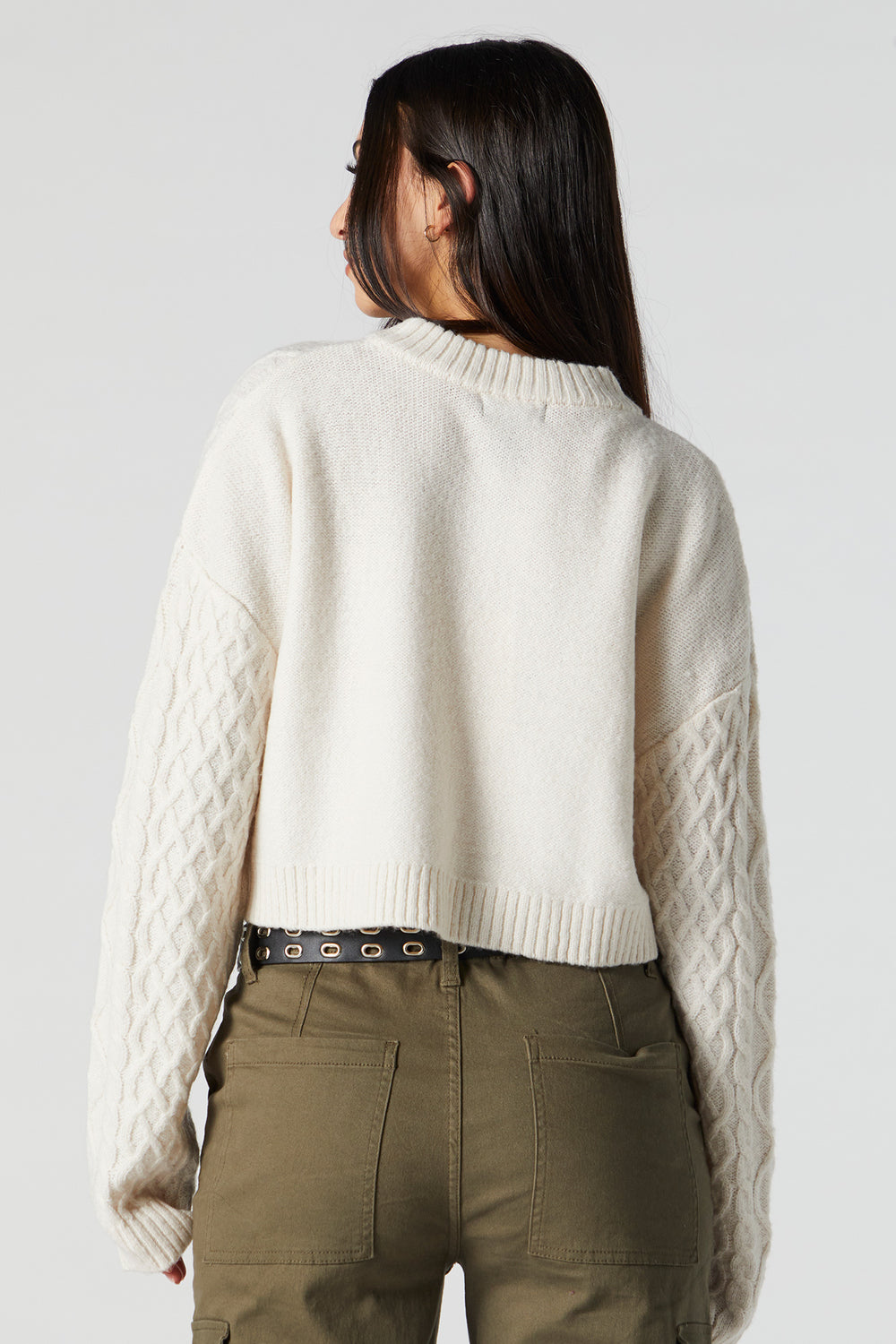 Cable Knit Cropped Sweater Cable Knit Cropped Sweater 2