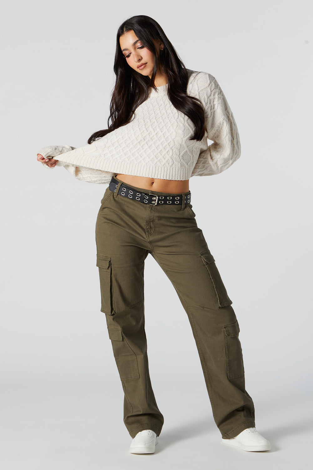 Cable Knit Cropped Sweater Cable Knit Cropped Sweater 3