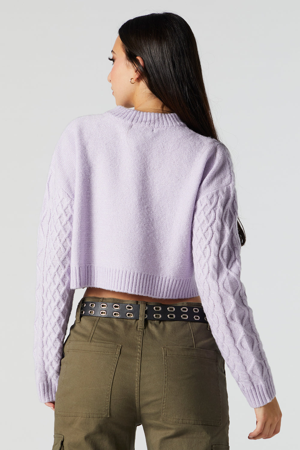 Cable Knit Cropped Sweater Cable Knit Cropped Sweater 12
