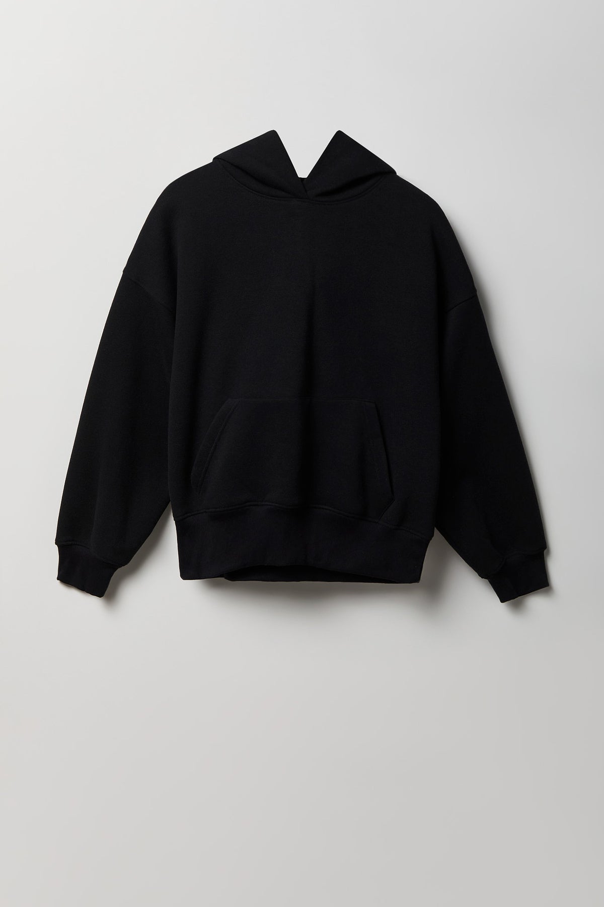 Alt View 4. Fleece Boxy Hoodie - Black