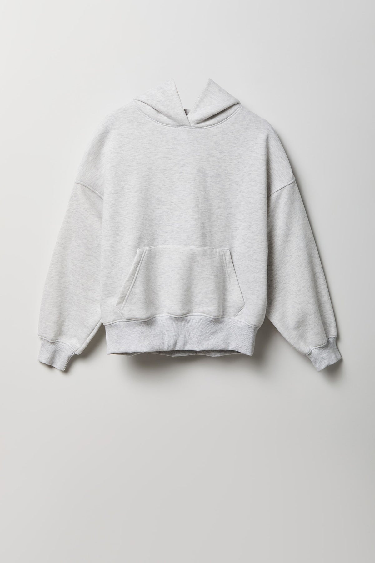 Alt View 4. Fleece Boxy Hoodie - Light Grey