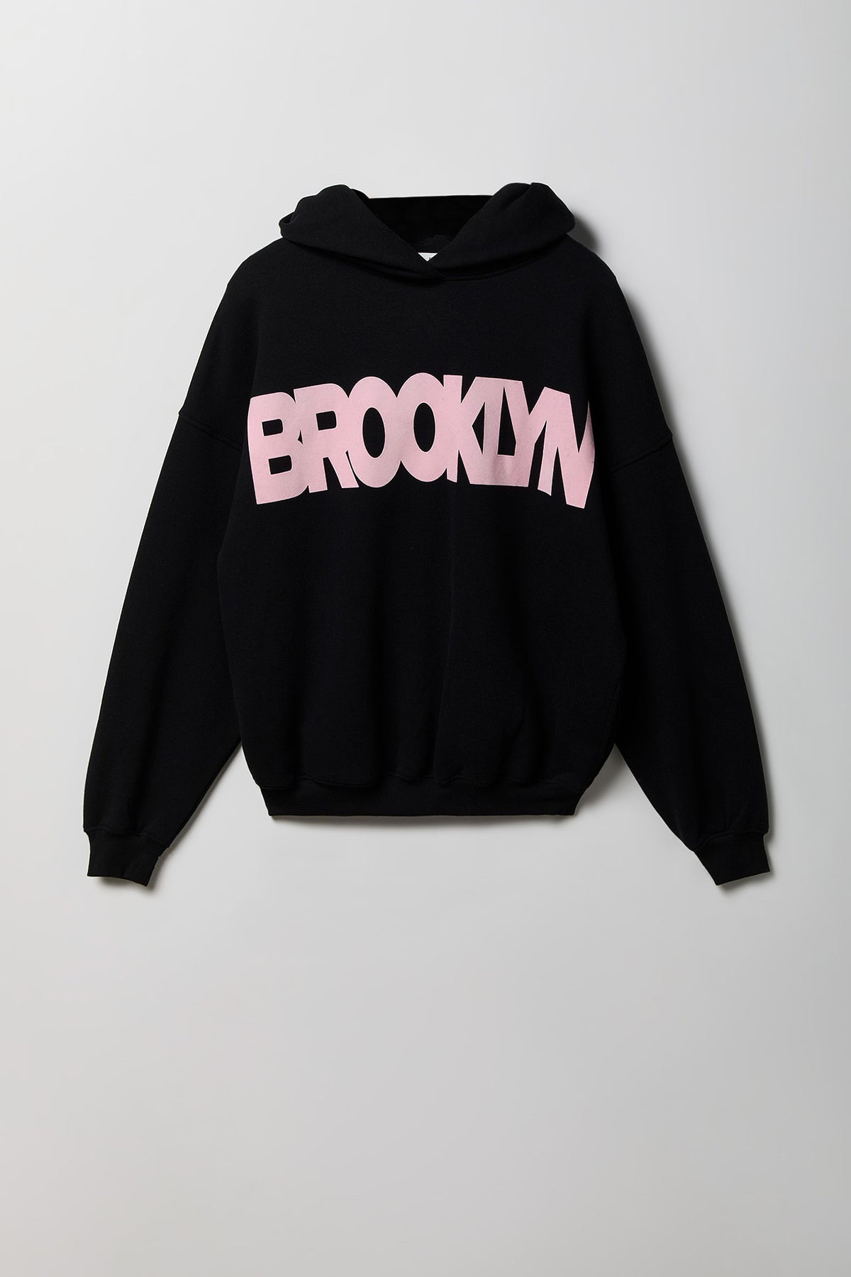 Alt View 4. Graphic Fleece Boxy Hoodie - Black