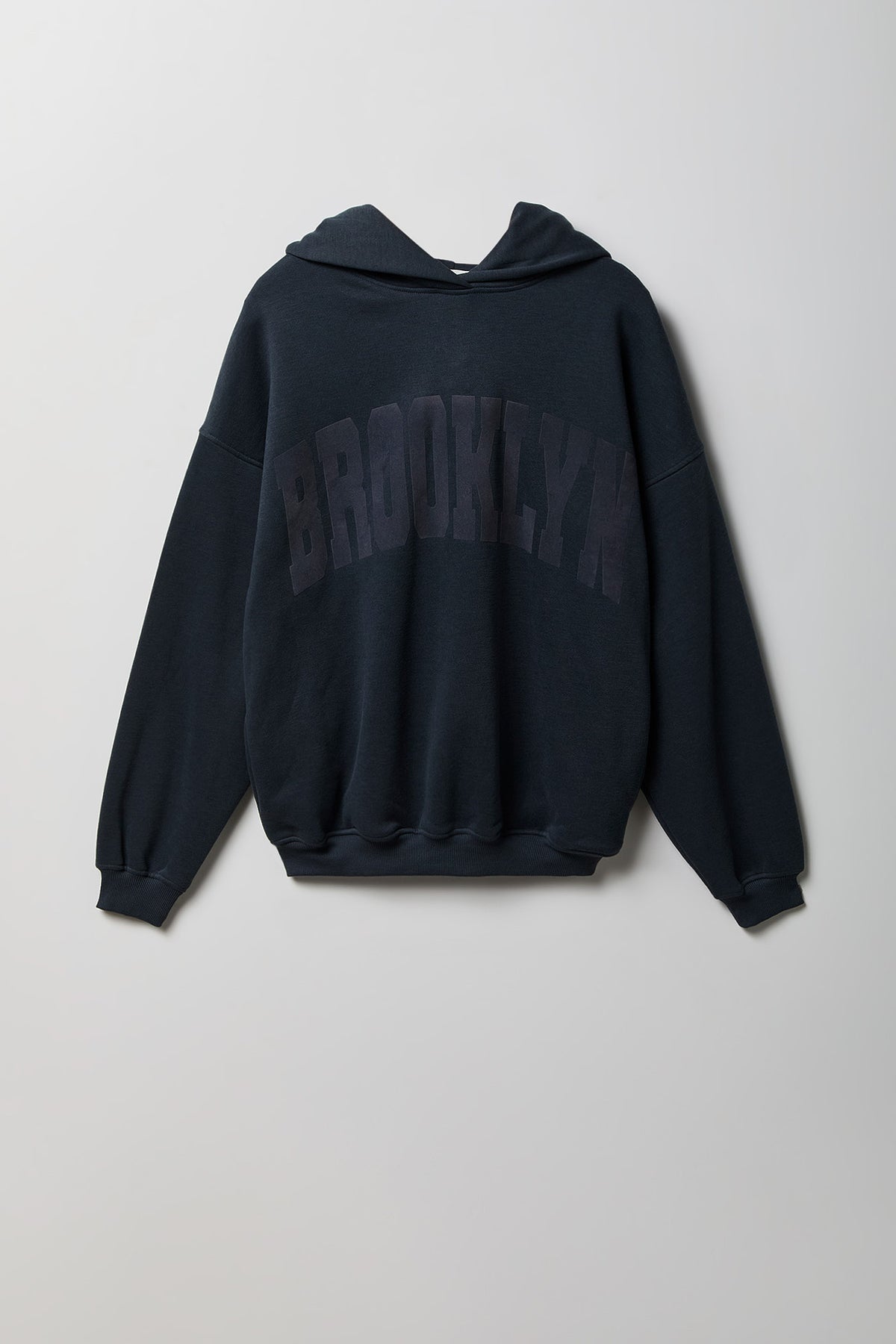 Alt View 4. Graphic Fleece Boxy Hoodie - Dark Grey
