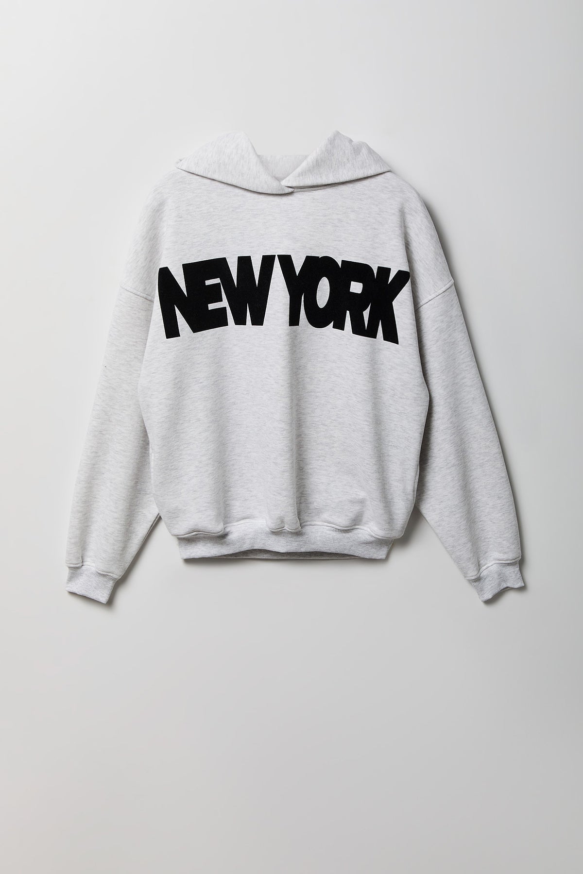 Alt View 4. Graphic Fleece Boxy Hoodie - Light Grey