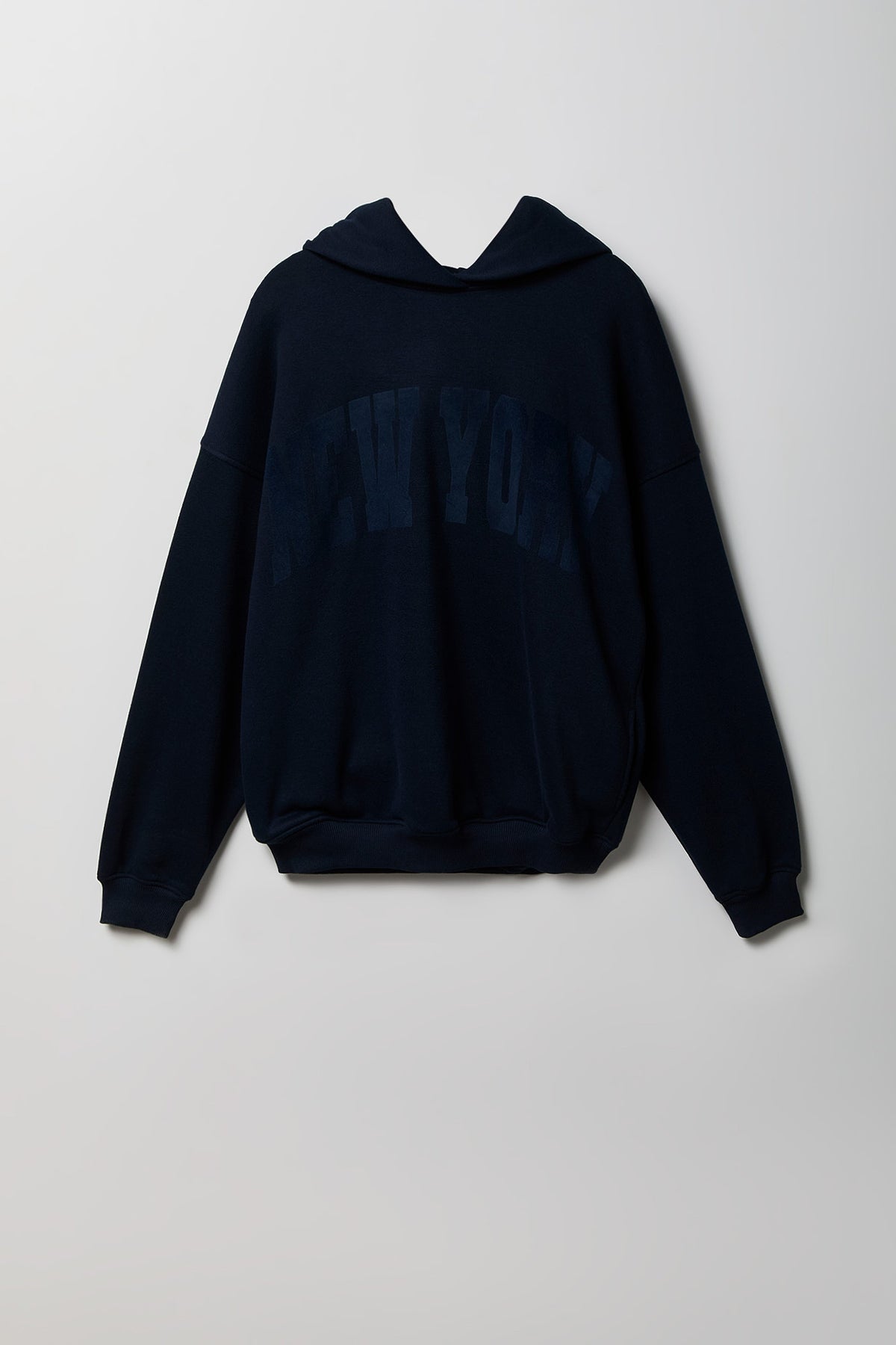 Alt View 4. Graphic Fleece Boxy Hoodie - Dark Blue
