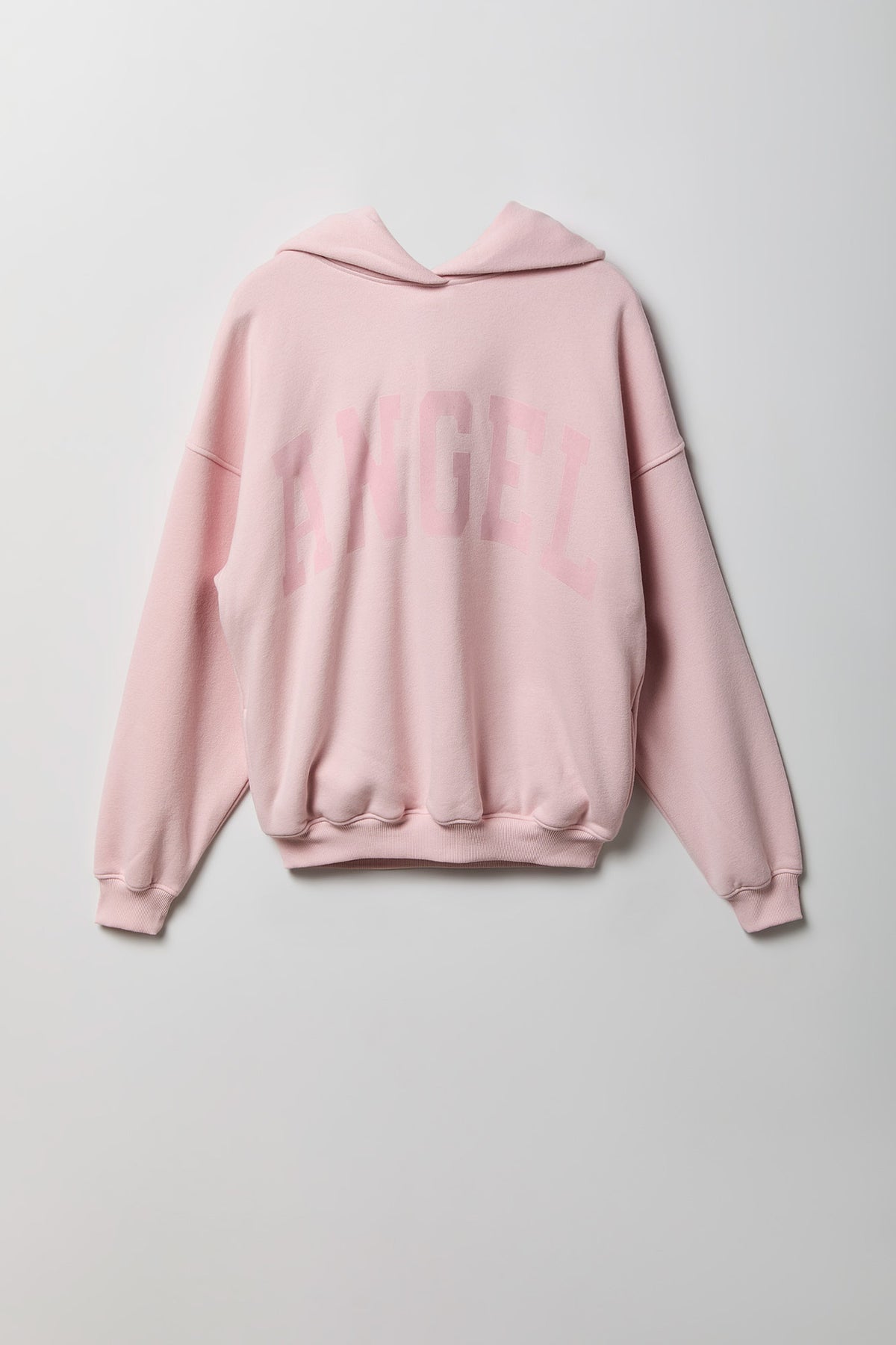 Alt View 4. Graphic Fleece Boxy Hoodie - Light Pink