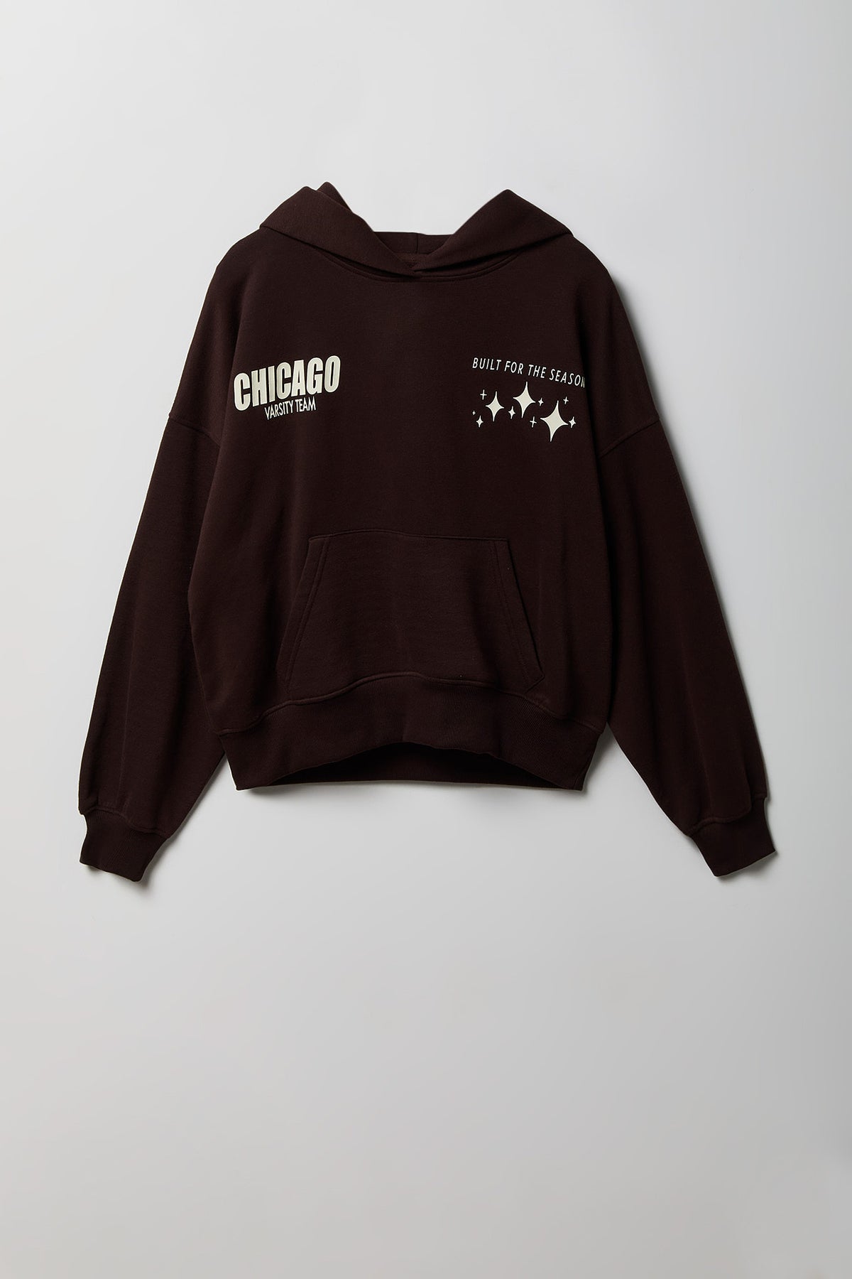 Alt View 5. Graphic Boxy Fleece Hoodie - Brown