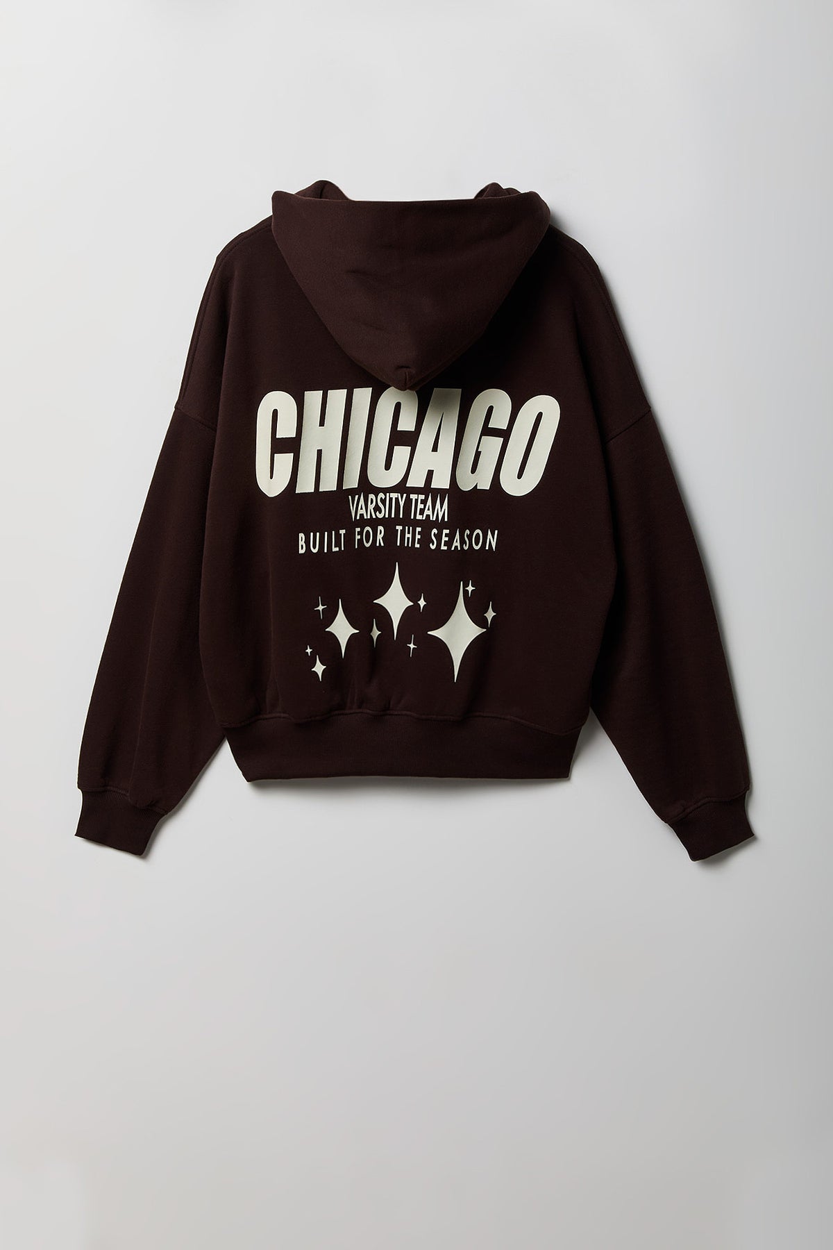 Alt View 4. Graphic Boxy Fleece Hoodie - Brown