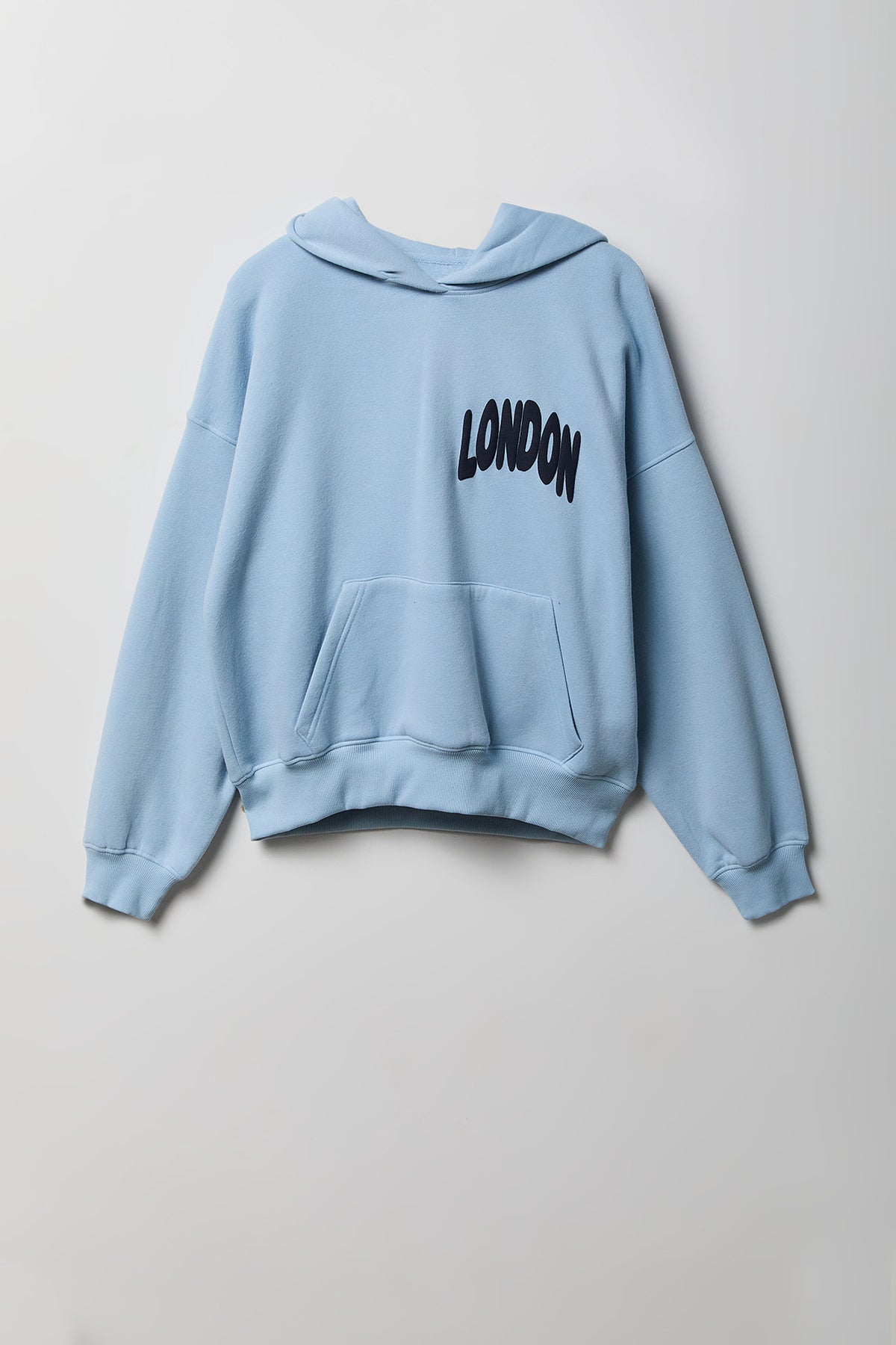 Alt View 5. Graphic Boxy Fleece Hoodie - Light Blue