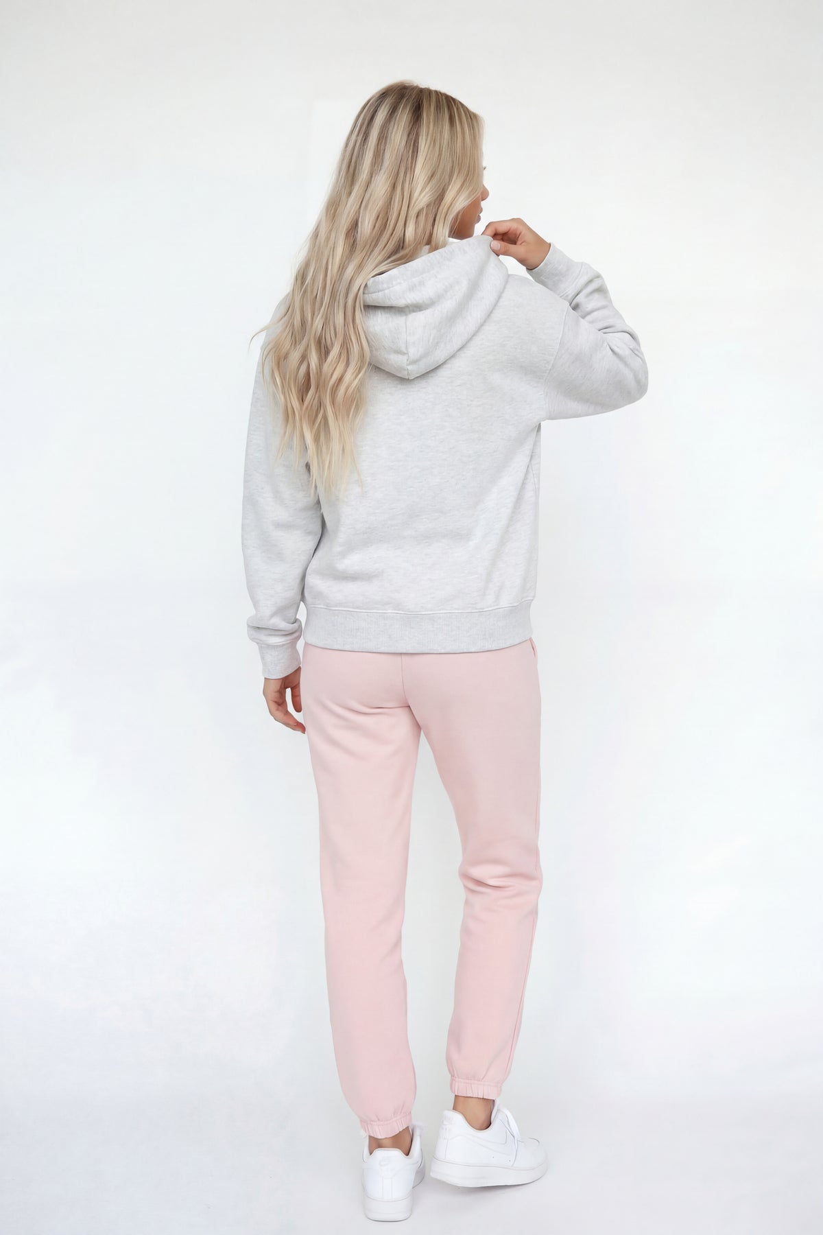 Alt View 3. Fleece Boxy Hoodie - Light Grey