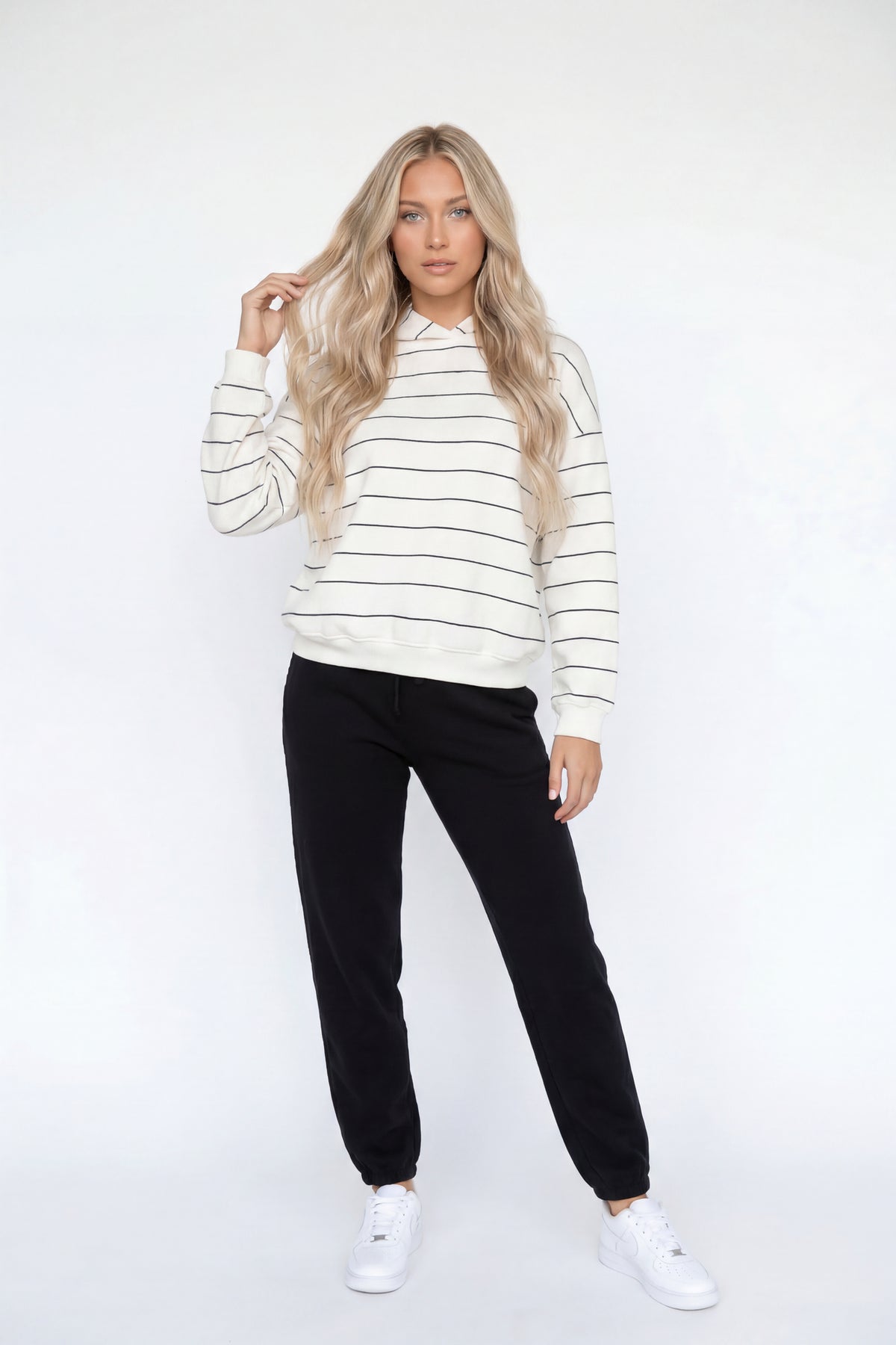 Alt View 2. Fleece Boxy Hoodie - Ivory