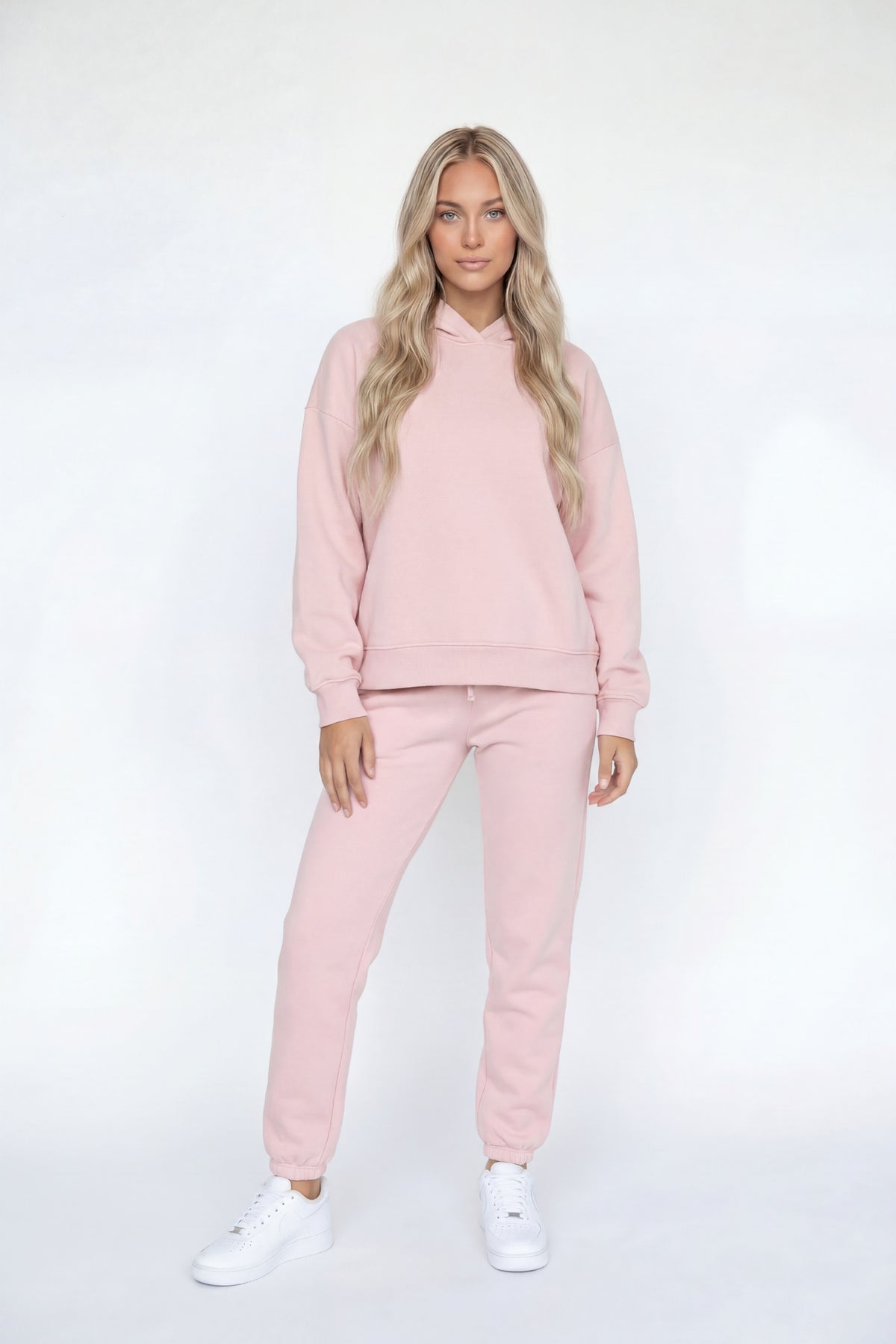 Alt View 2. Fleece Boxy Hoodie - Light Pink