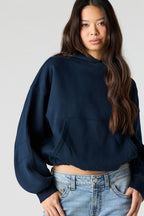 Luxe Fleece Bubble Hem Hoodie