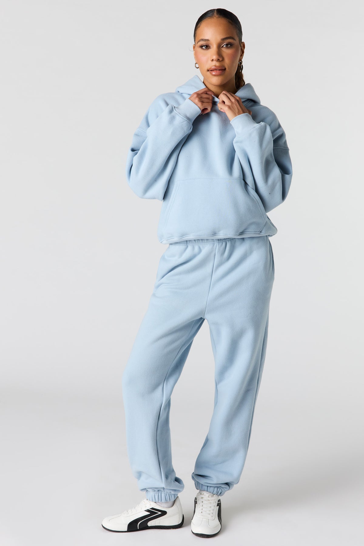 Alt View 3. Luxe Fleece Boxy Hoodie - Light Blue