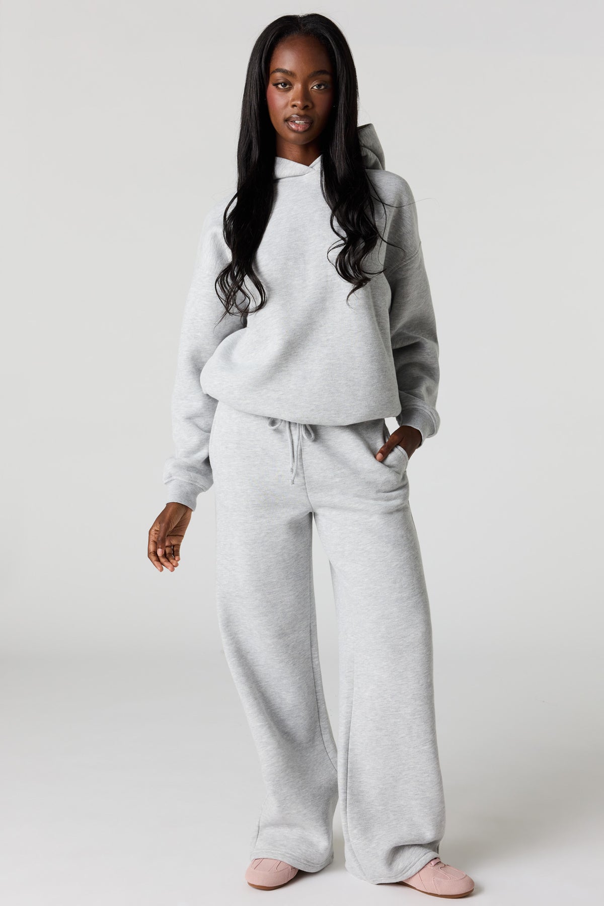 Alt View 3. Luxe Fleece Favorite Hoodie - Heather Grey