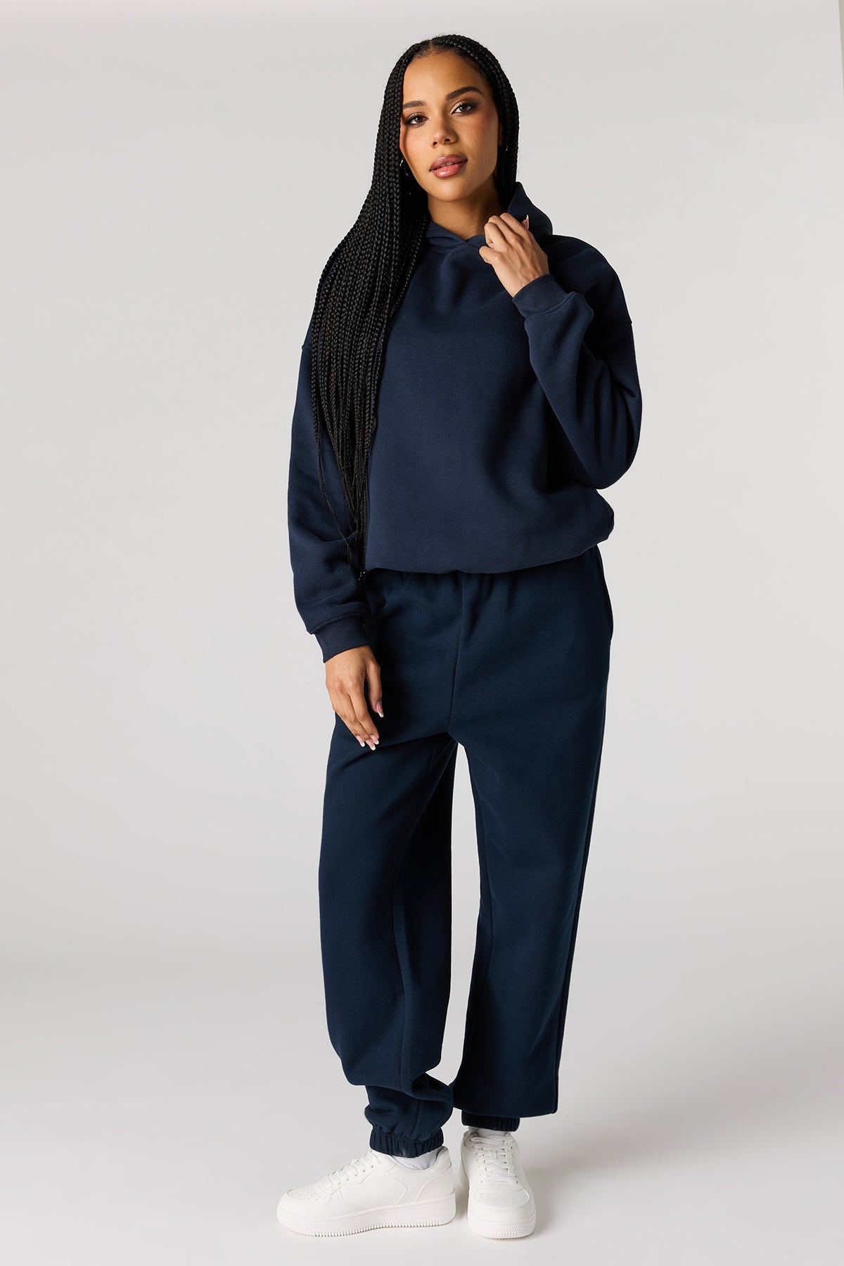 Alt View 3. Luxe Fleece Favorite Hoodie - Dark Blue