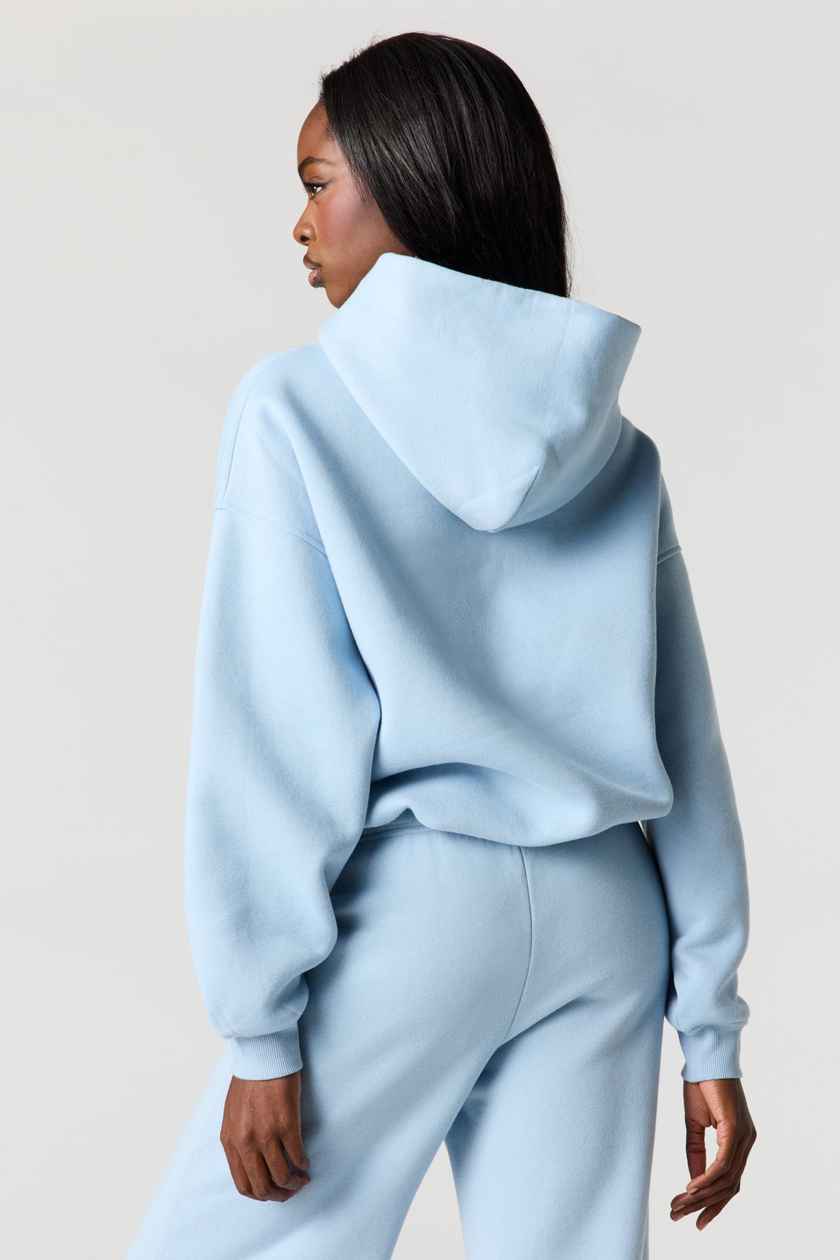 Alt View 2. Luxe Fleece Favorite Hoodie - Light Blue