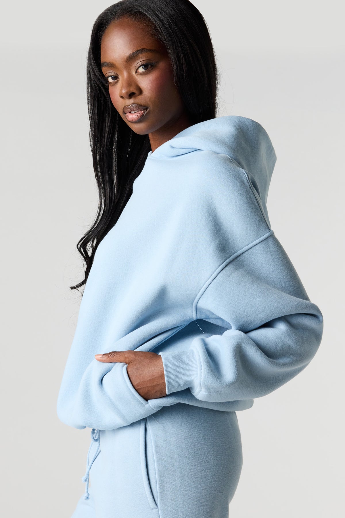 Alt View 4. Luxe Fleece Favorite Hoodie - Light Blue
