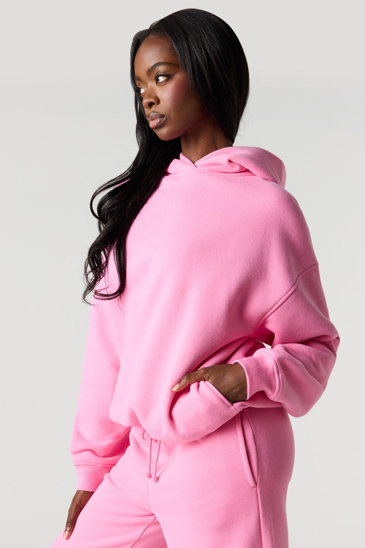 Alt View 4. Luxe Fleece Favorite Hoodie - Pink