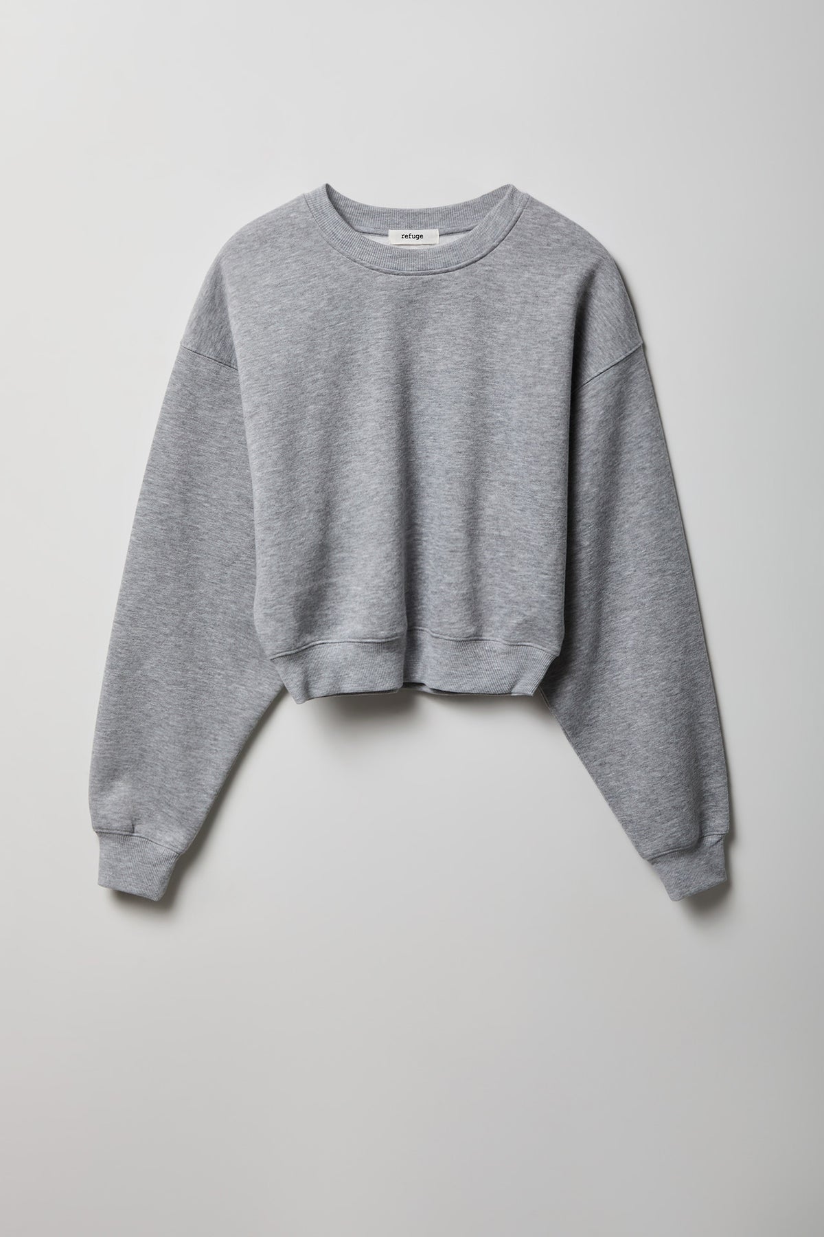 Alt View 4. Fleece Boxy Sweatshirt - Heather Grey