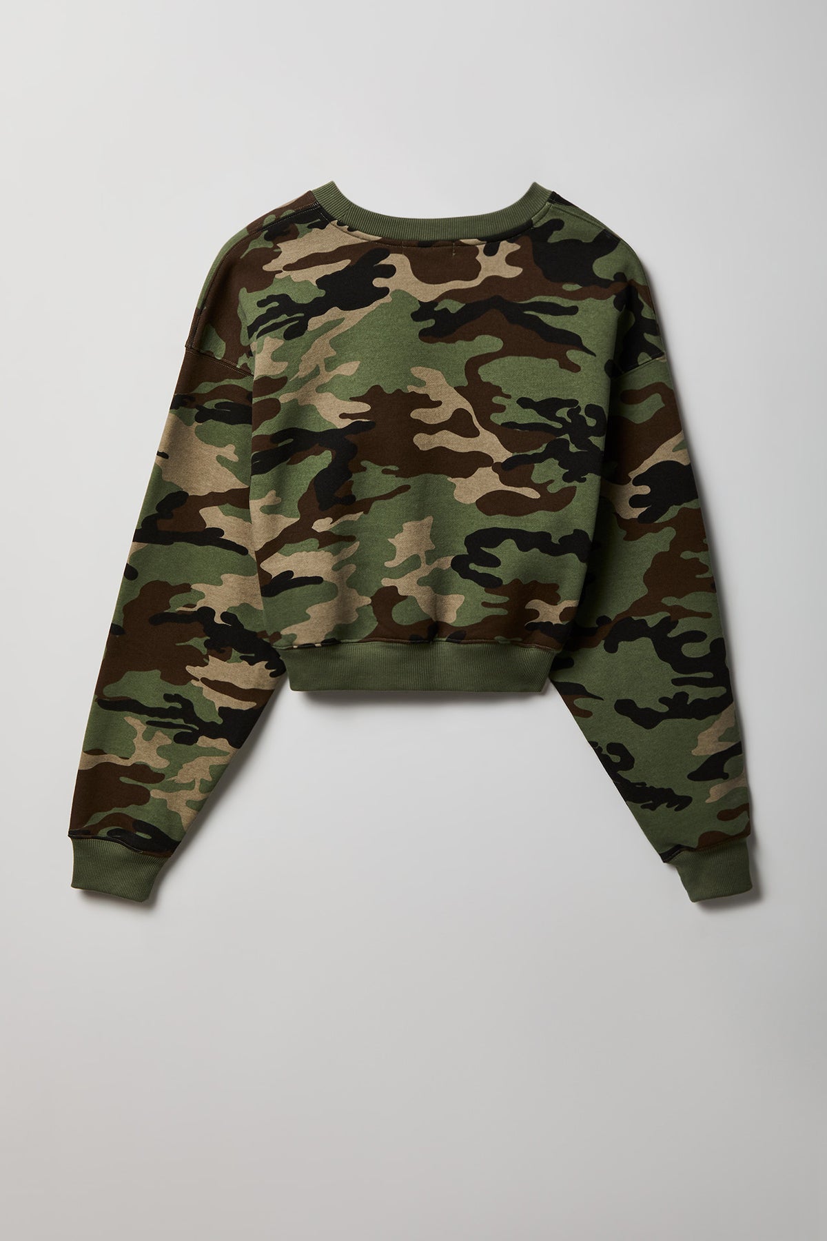 Alt View 4. Fleece Boxy Sweatshirt - Camouflage