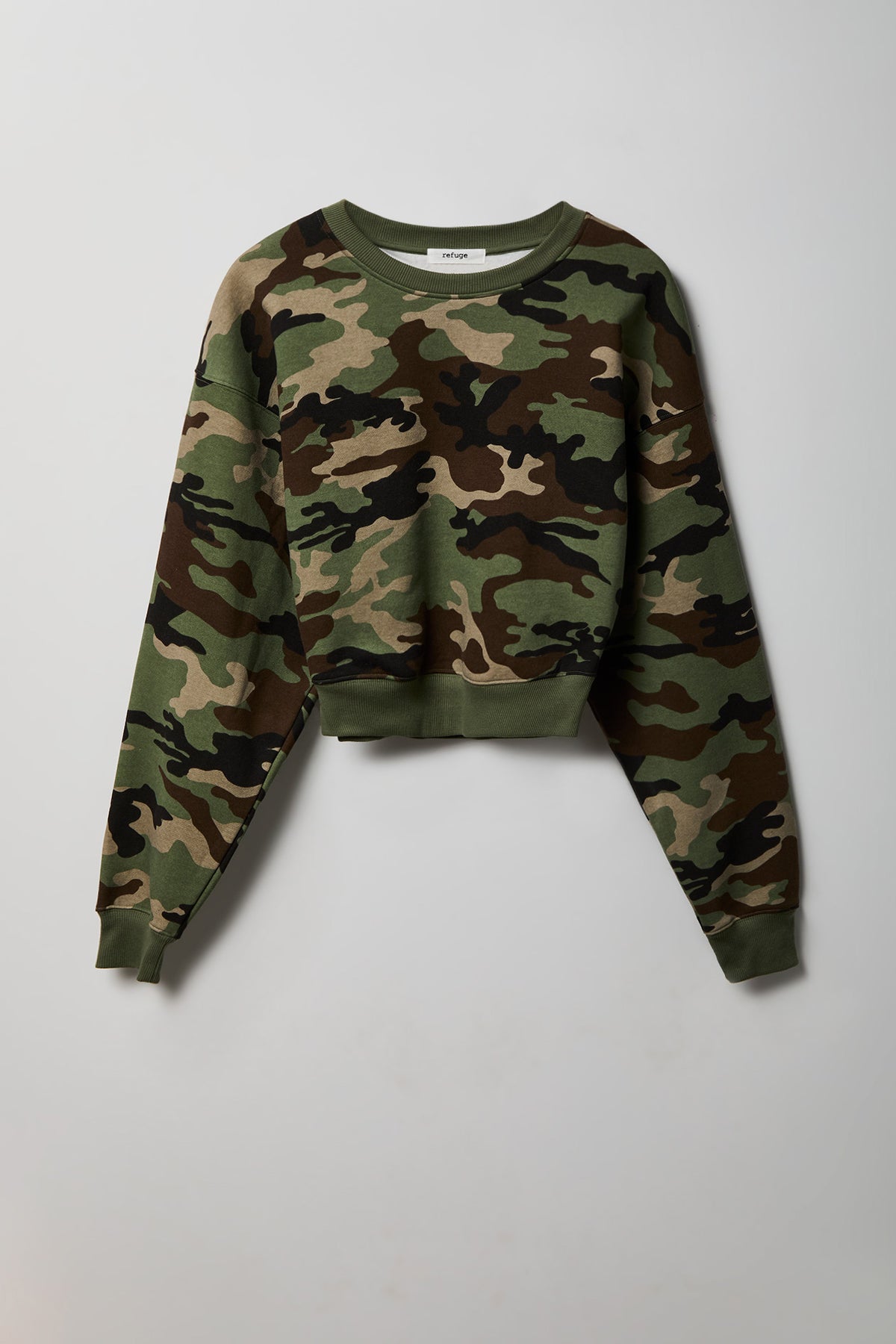 Alt View 5. Fleece Boxy Sweatshirt - Camouflage
