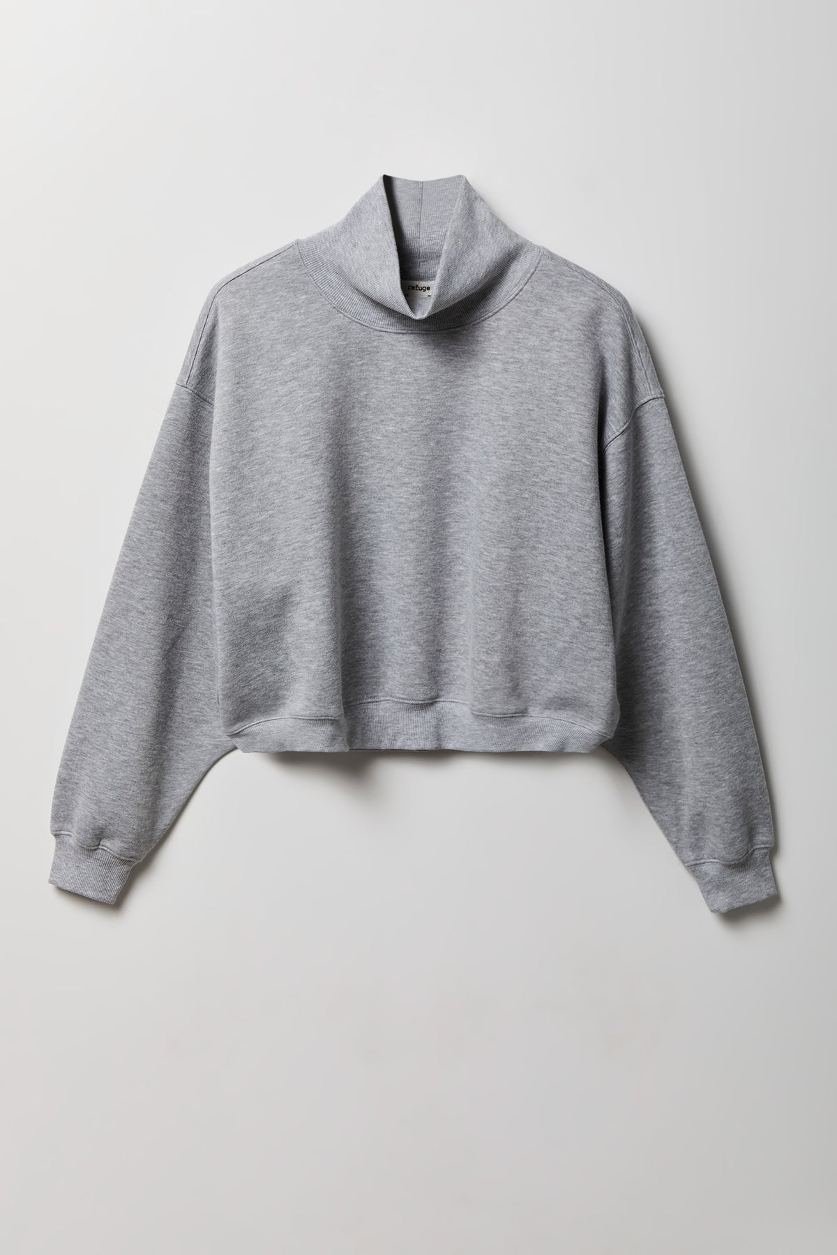 Alt View 4. Fleece Boxy Mock Neck Sweatshirt - Heather Grey
