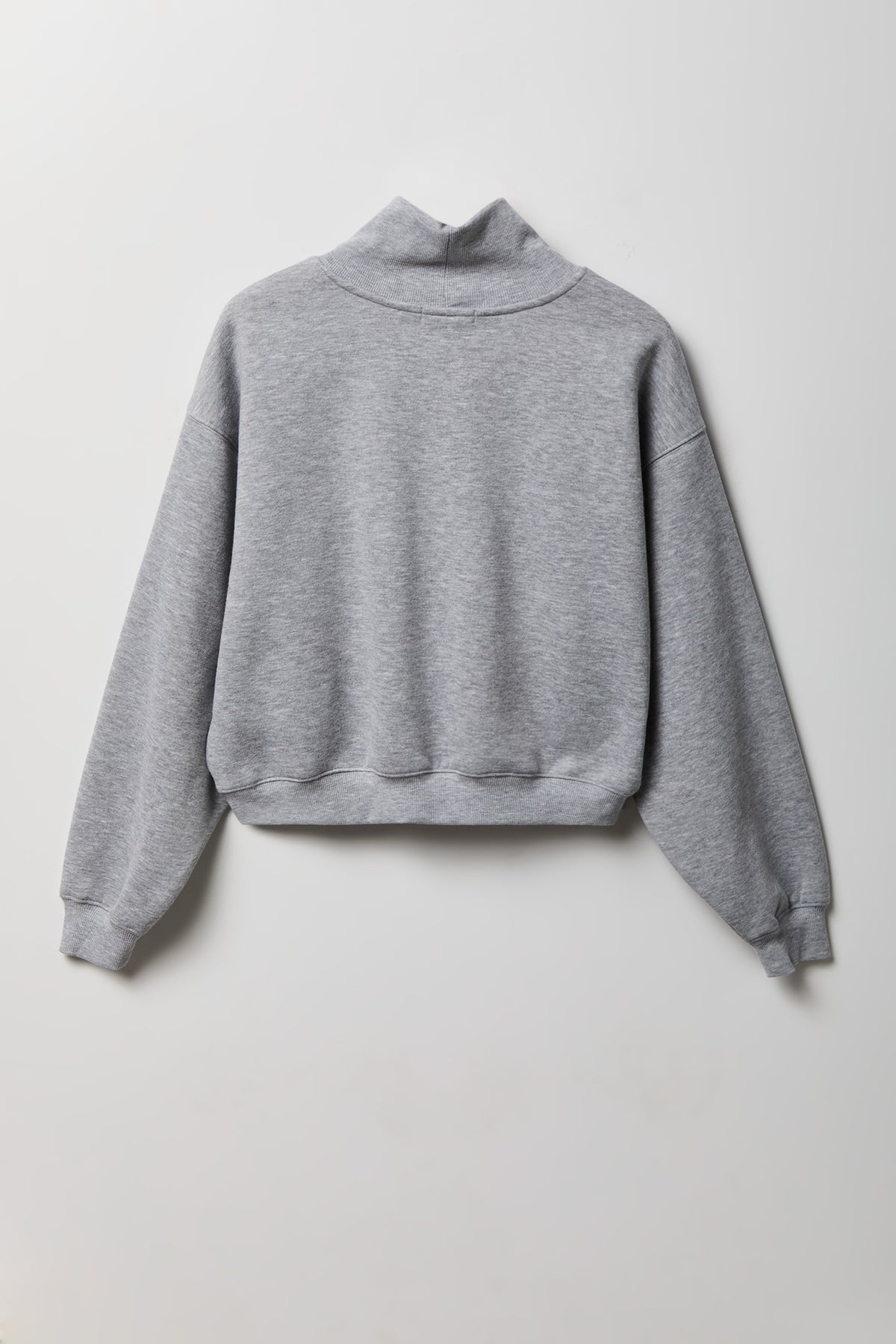 Alt View 5. Fleece Boxy Mock Neck Sweatshirt - Heather Grey