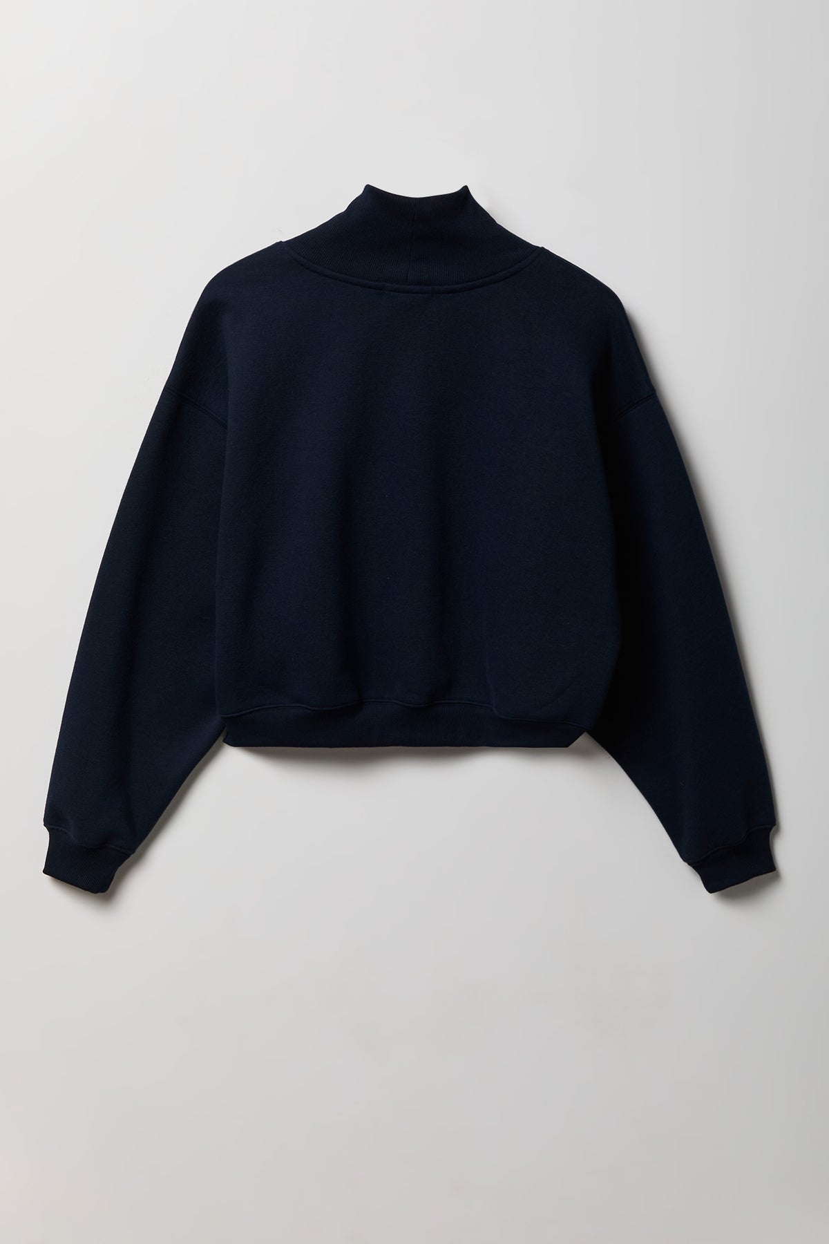 Alt View 5. Fleece Boxy Mock Neck Sweatshirt - Dark Blue