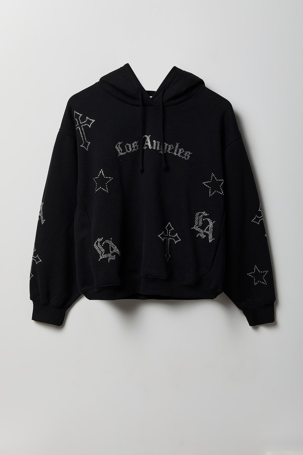 Alt View 3. Fleece Graphic Boxy Hoodie - Silver