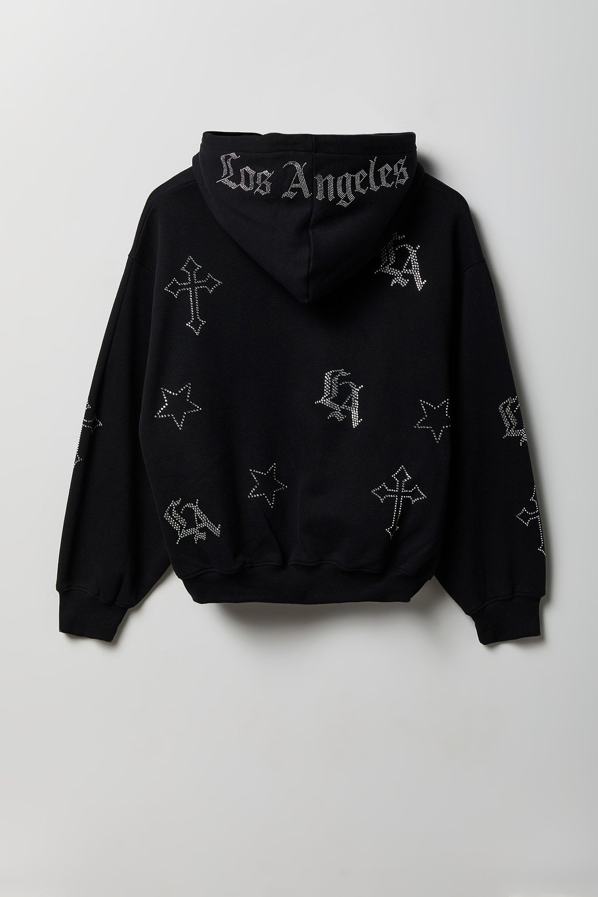 Alt View 4. Fleece Graphic Boxy Hoodie - Silver