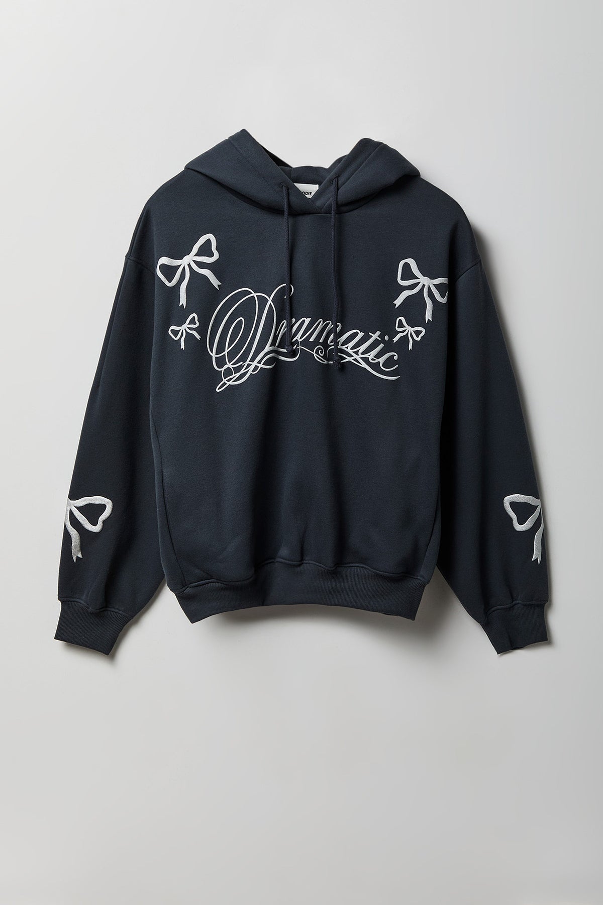 Fleece Graphic Boxy Hoodie - Silver