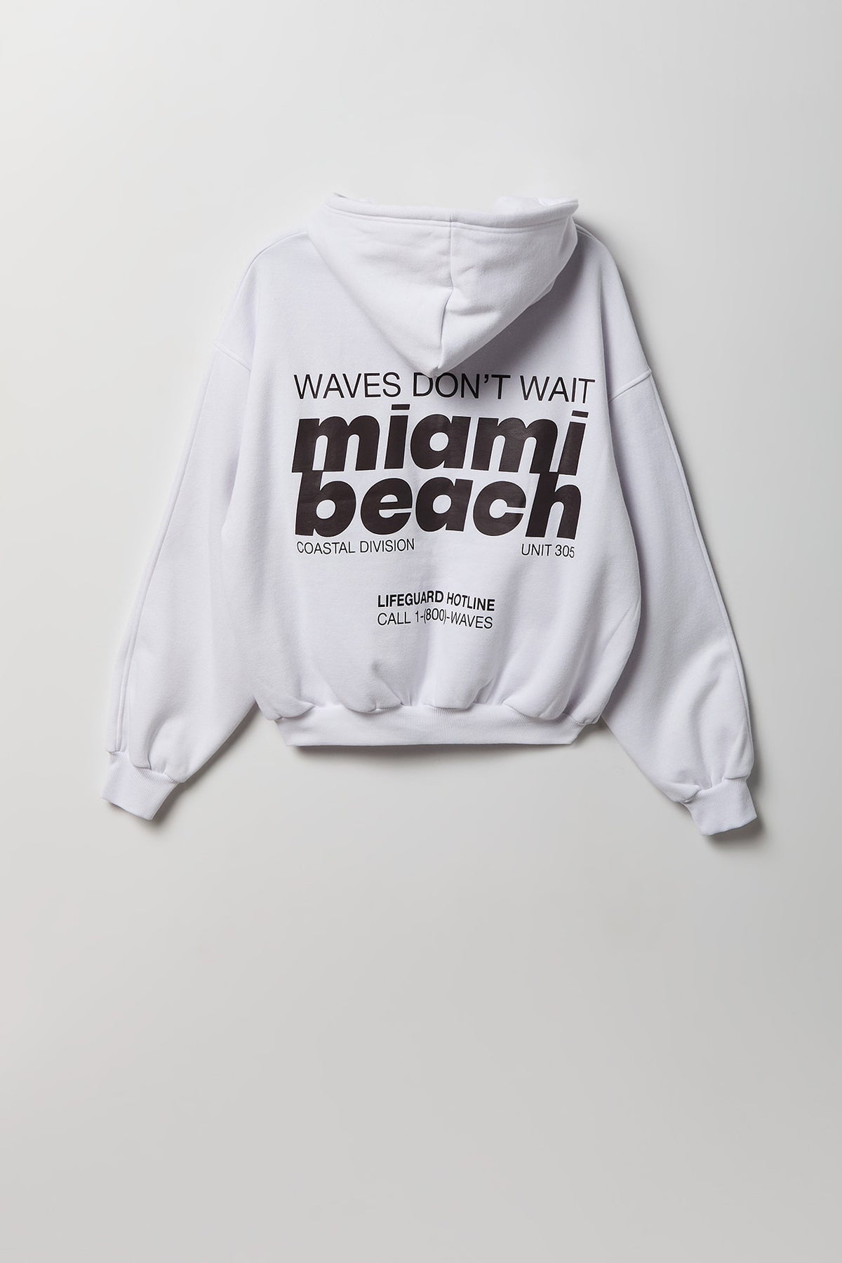 Alt View 2. Graphic Fleece Boxy Zip Hoodie - White