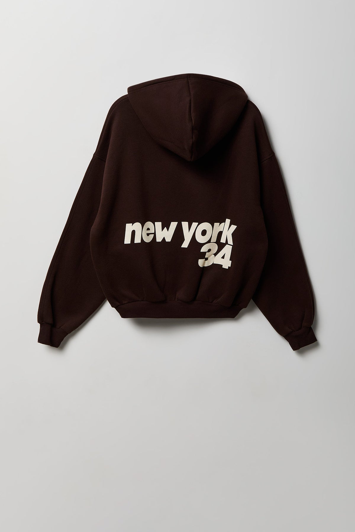 Alt View 5. Graphic Fleece Boxy Zip Hoodie - Brown
