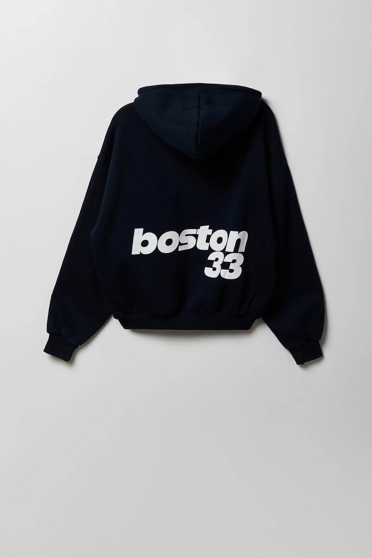 Alt View 2. Graphic Fleece Boxy Zip Hoodie - Dark Blue