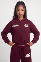 Graphic Fleece Boxy Zip Hoodie