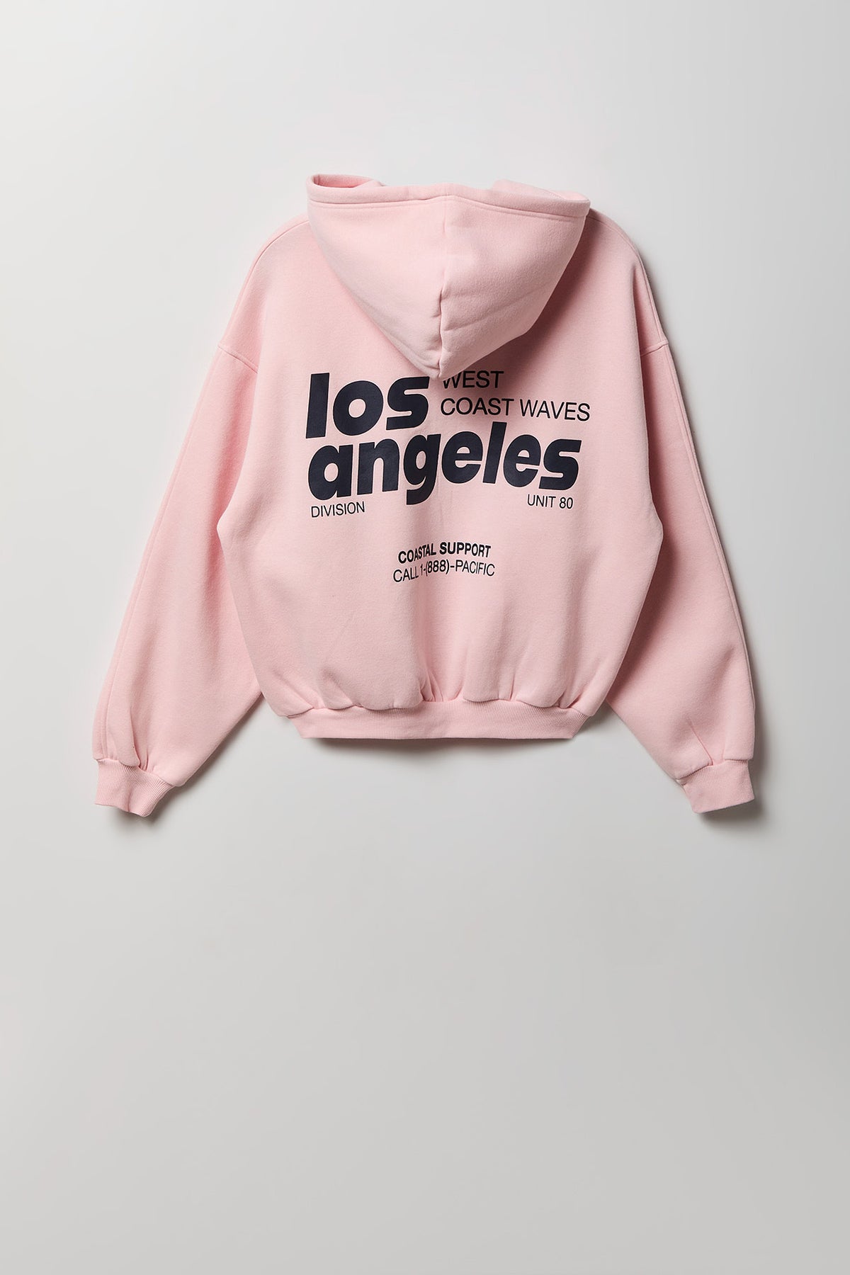 Alt View 2. Graphic Fleece Boxy Zip Hoodie - Light Pink